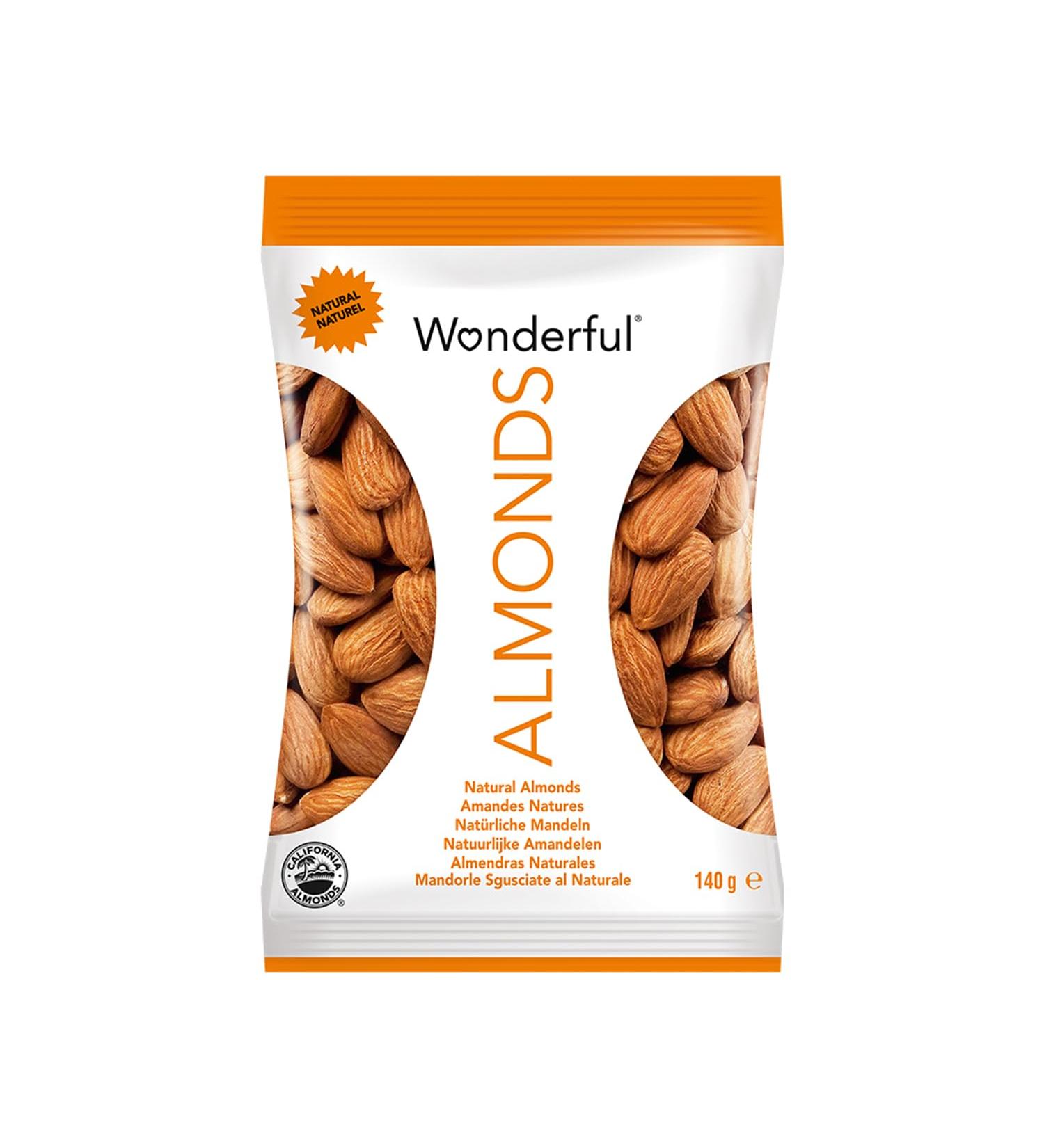 Wonderful Almonds - Amandes nature 8 x 140g - Buy Online on GoSupps.com