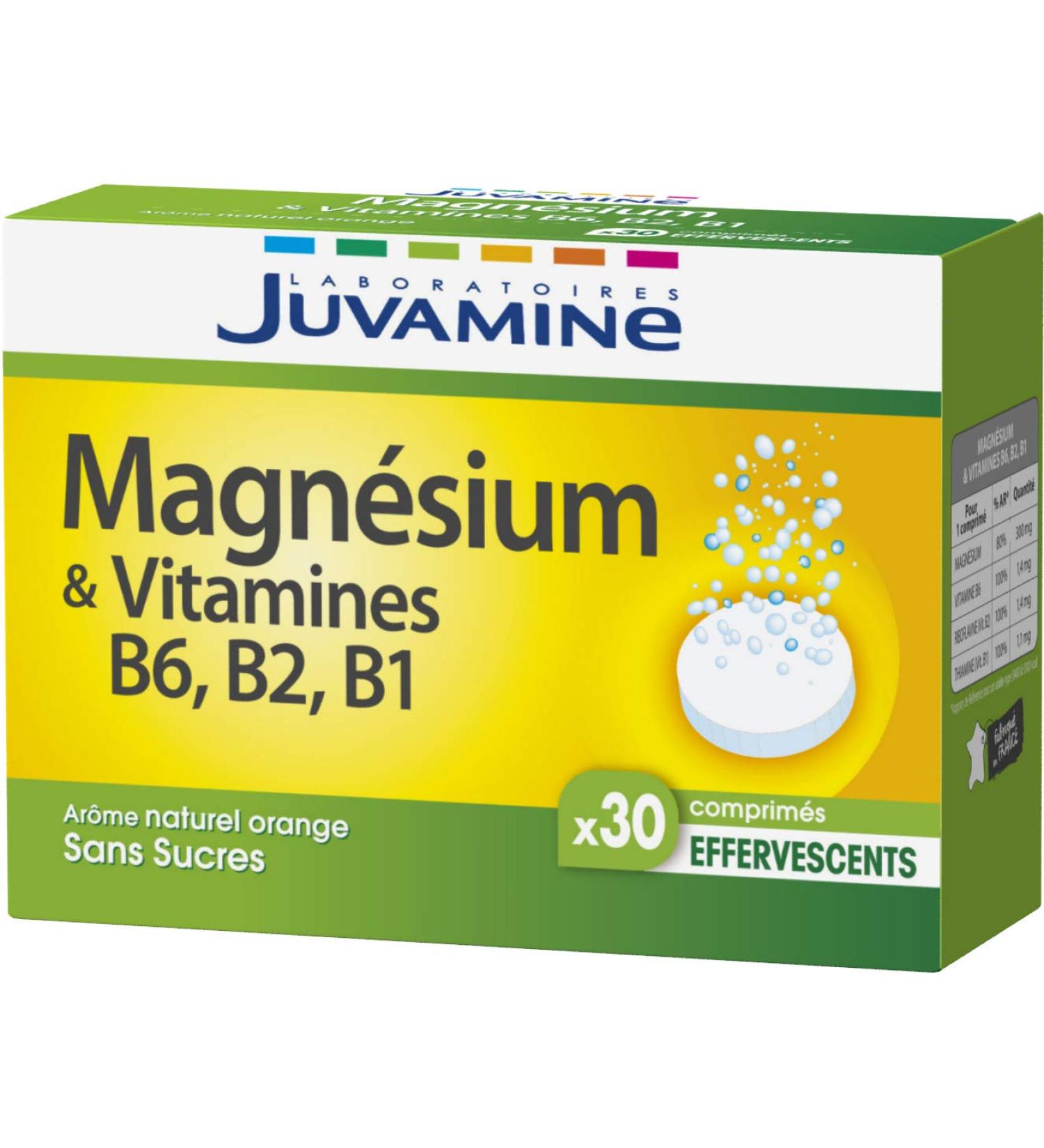 JUVAMINE - Magnesium + Vitamins B6 B2 B1 - Orange - 30 Effervescent Tablets - Buy Online on GoSupps.com