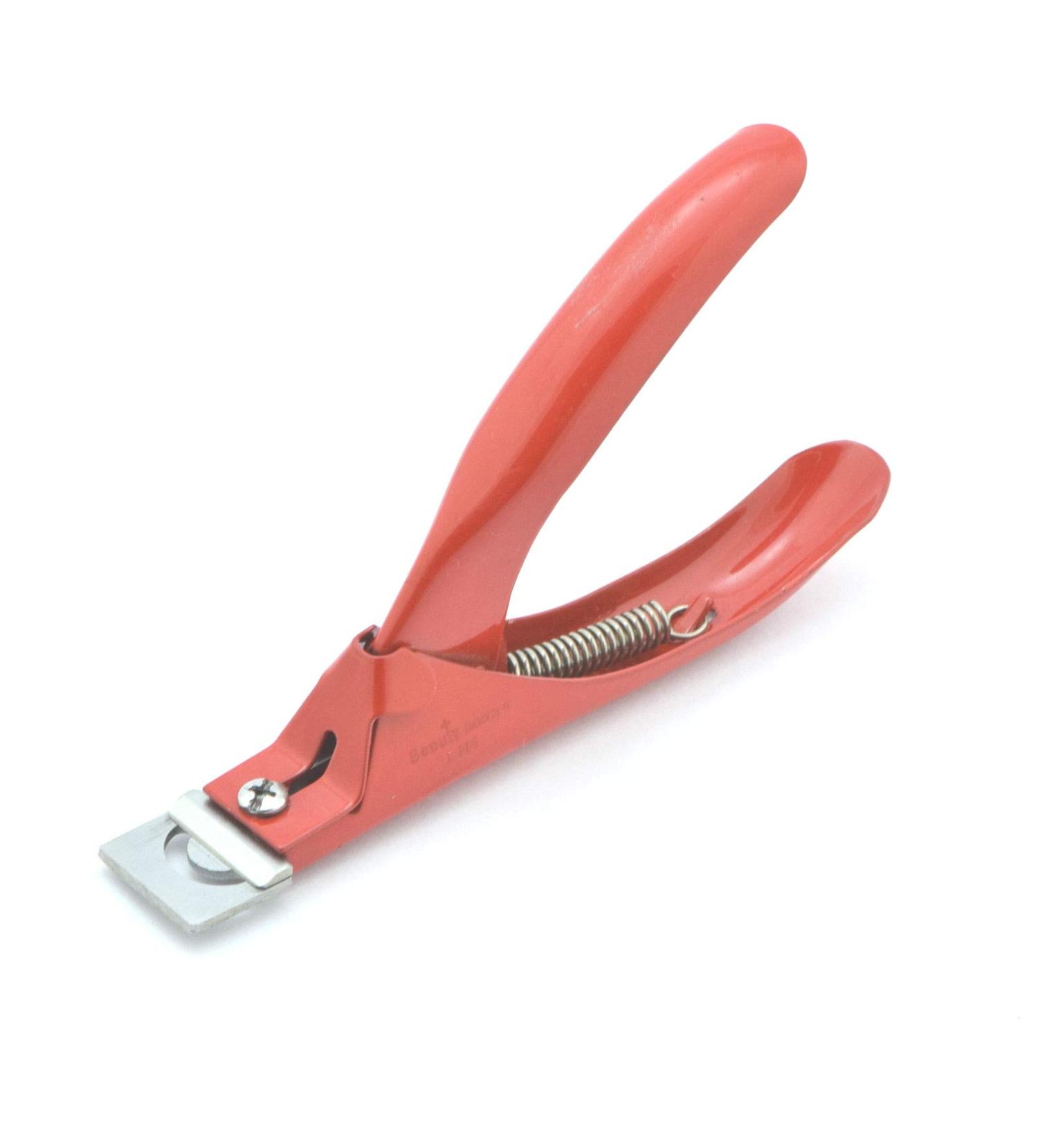 Beauty Plus Acrylic False Nail Clipper Stainless Steel Nail Tip Cutter Trimmer Fake Nail Clippers for Nail (Red)