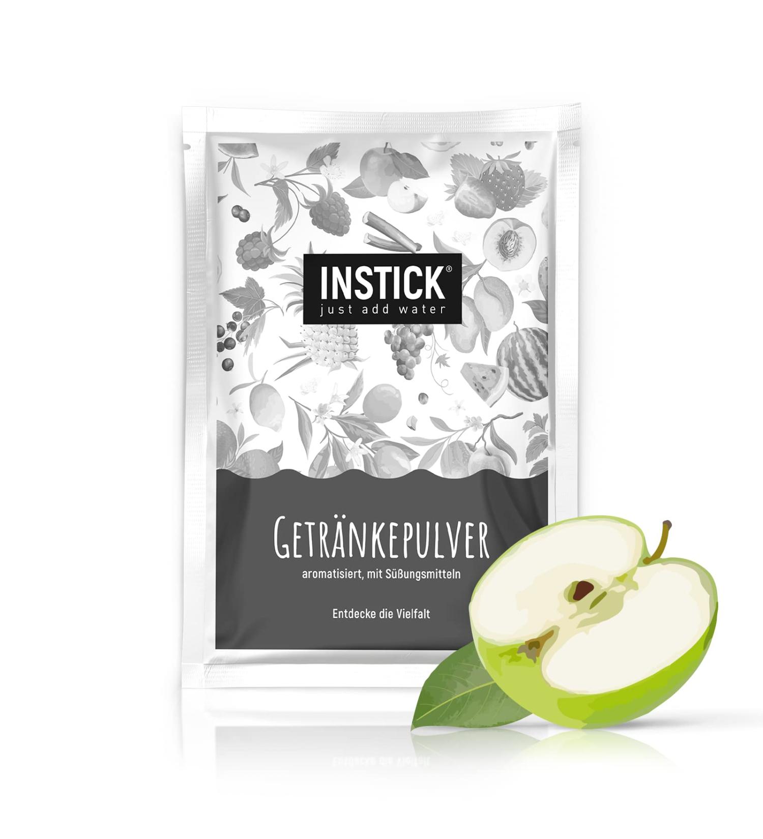 Intick Sugar-Free Instant Green Apple Drink | Vegan Low-Calorie 18L Pack | Refreshing Flavored Drink Powder with Vitamin C - Buy Online on GoSupps.com