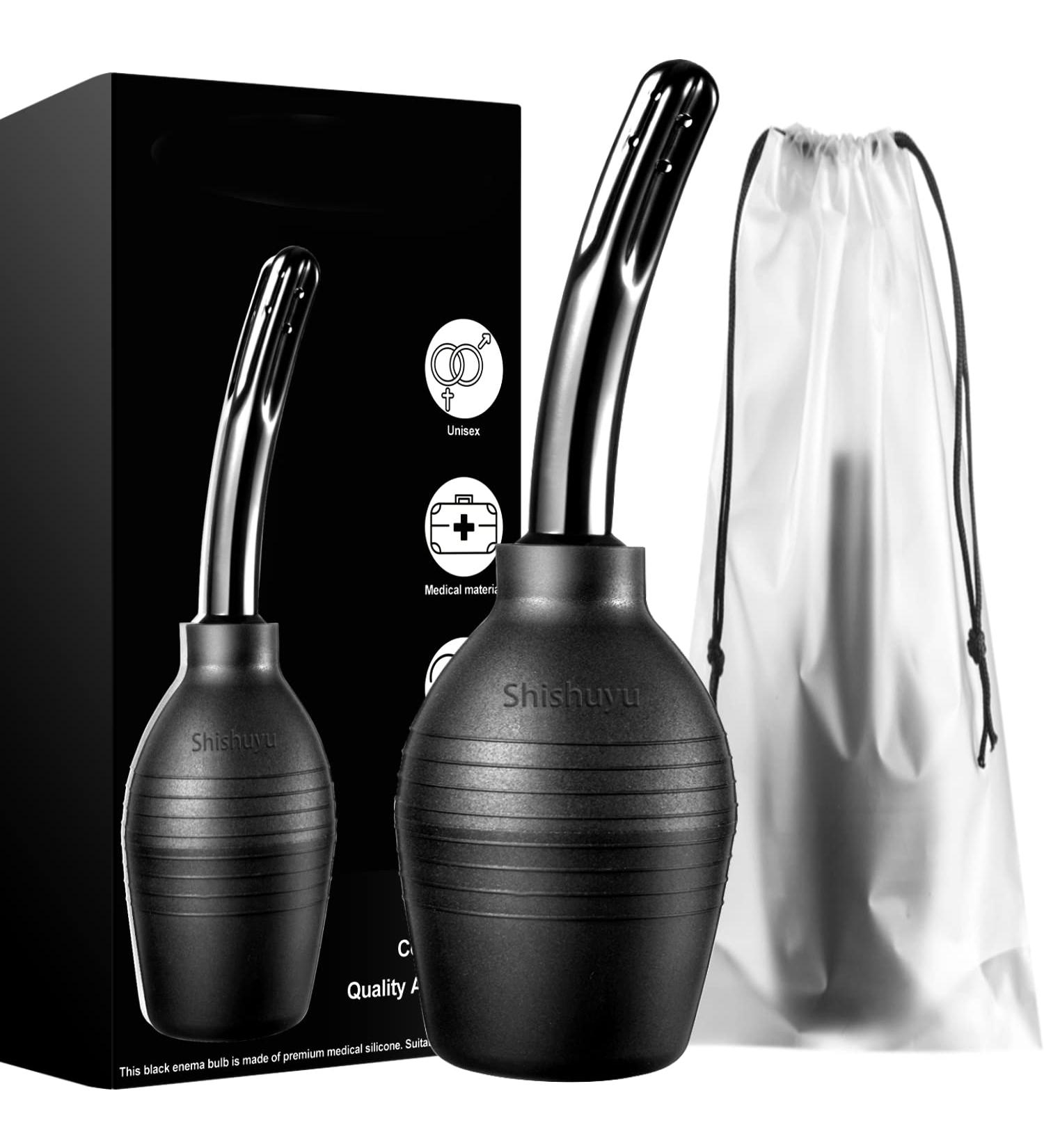 310ml Anal Douche Enema Bulb with Storage Bag - Vaginal Cleaner for Men and Women (Black) - Buy Online on GoSupps.com