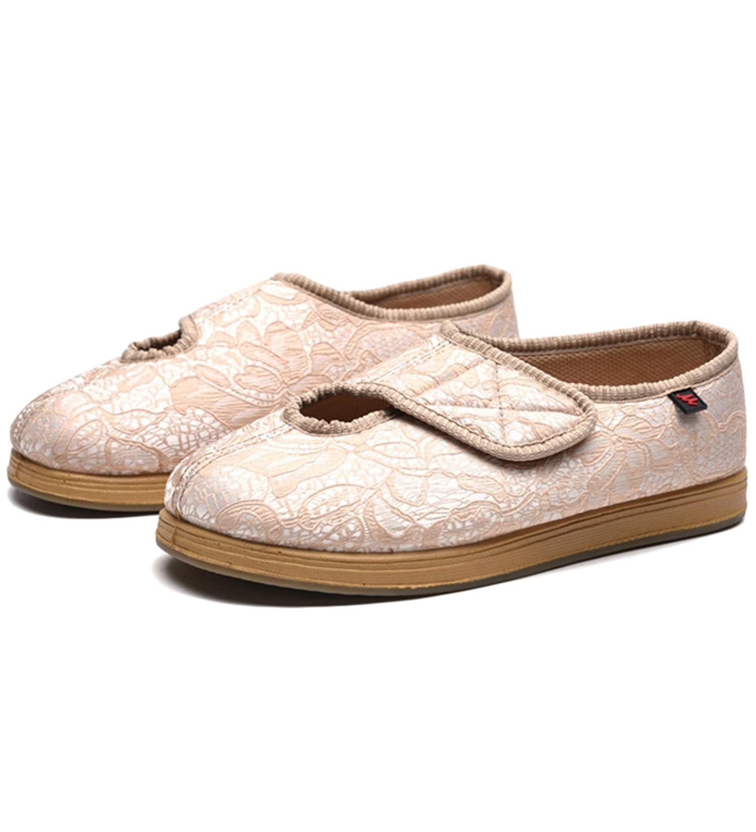 Pregnant Women Diabetic Orthopedic Slippers | Adjustable Velcro Fastener | Extra Wide, White, Size 6 - Buy Online on GoSupps.com