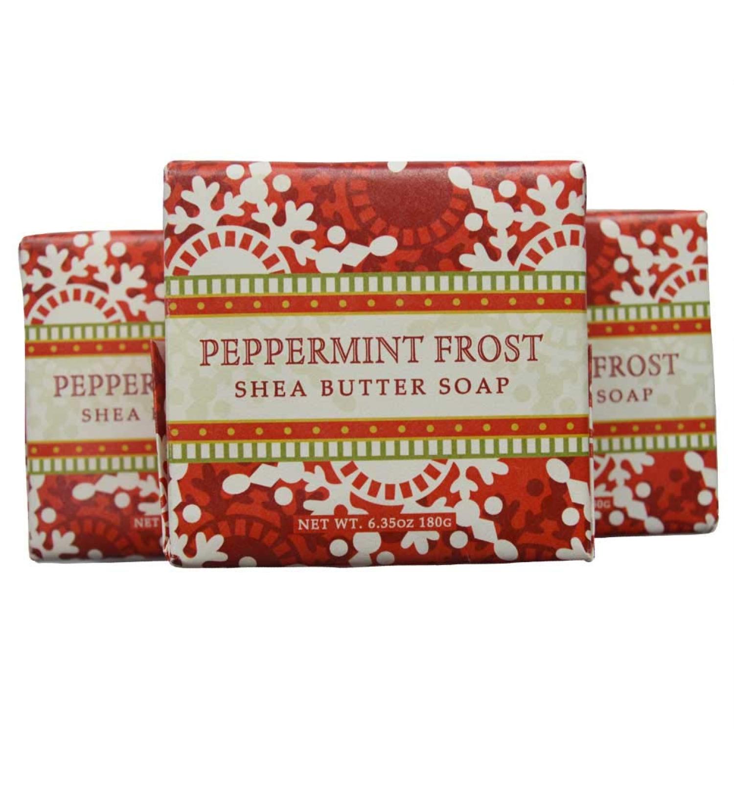 Greenwich Bay - 6oz Holiday Shea Butter - 3 Bar Soaps - Peppermint Frost