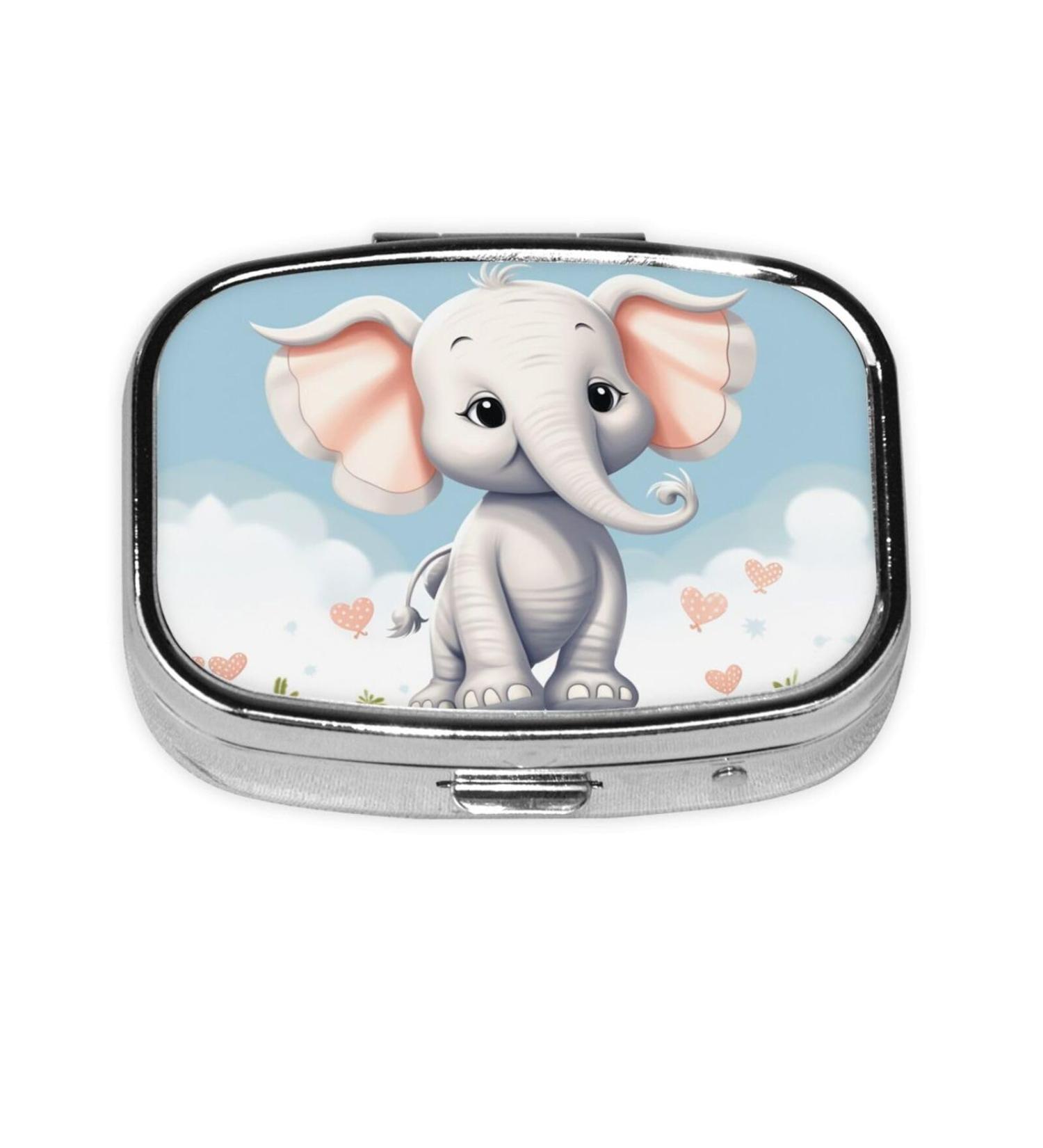 Shop Cute Elephant 2 Compartment Pill Case - Small Travel Pill Organizer & Purse Accessory - Buy Online on GoSupps.com