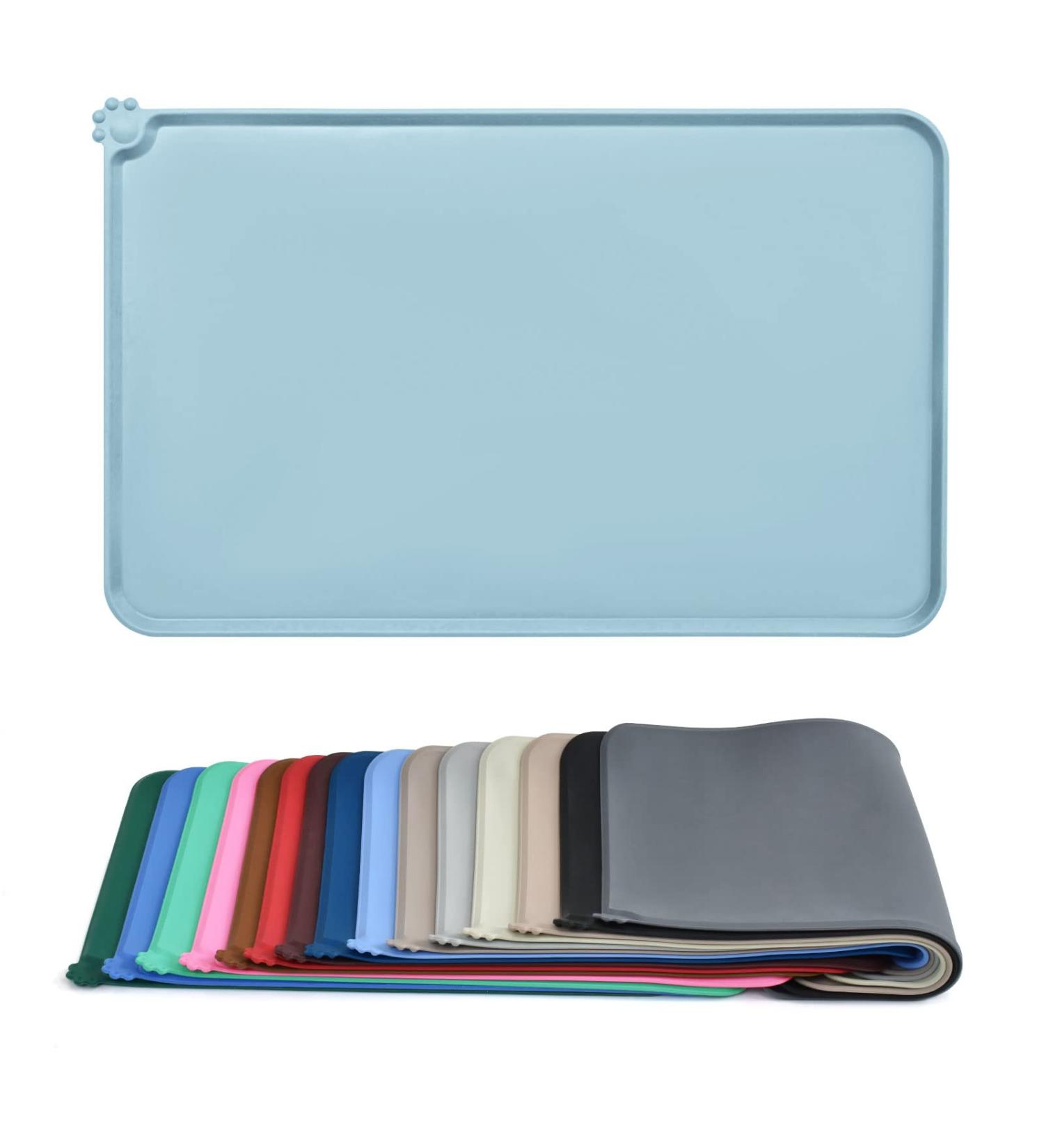 Audwud Silicone Waterproof Dog & Cat Feeding Mat - Anti-Slip Bowl Mat 61x41 cm - Durable Pet Feeding Solution - Buy Online on GoSupps.com