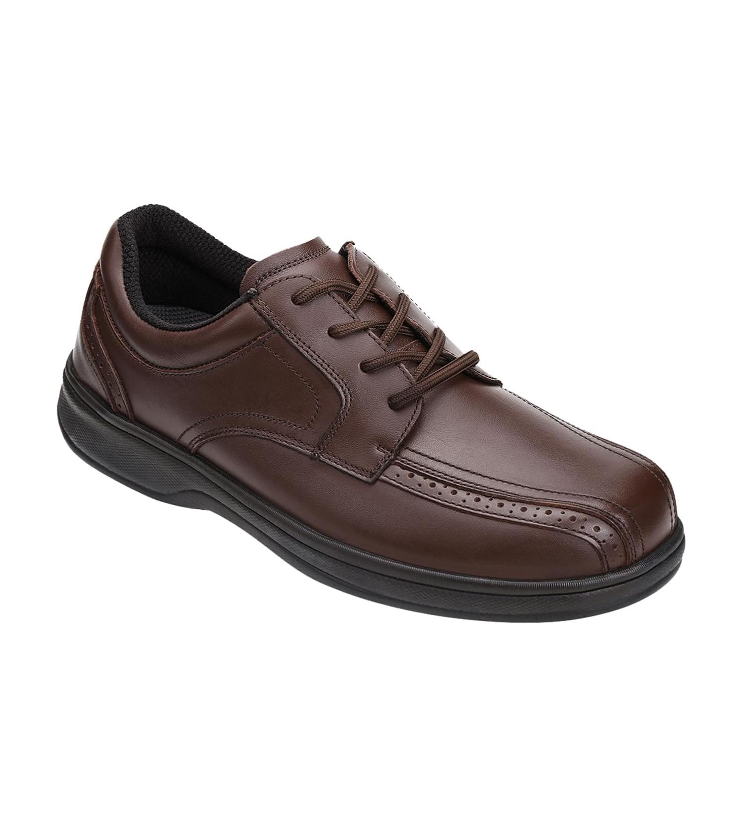 Orthofeet Gramercy 14 Wide Brown Men's Plantar Fasciitis Shoes - Heel Pain Relief and Arch Support - Buy Online on GoSupps.com