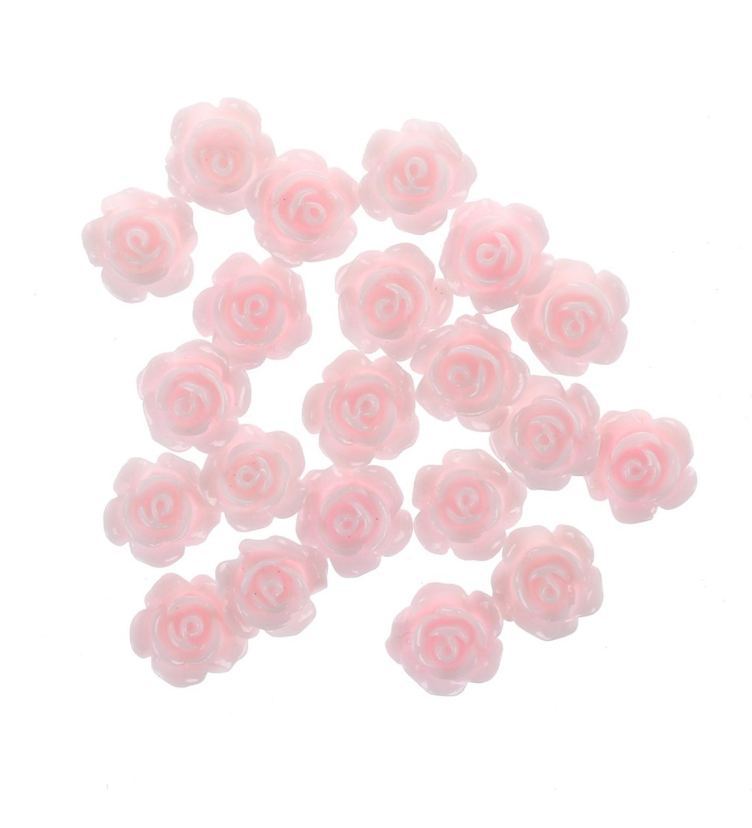 Kenntsh 20pcs 3D Pink Little Rose Flower with Rhinestones Nail Art Decoration - Buy Online on GoSupps.com