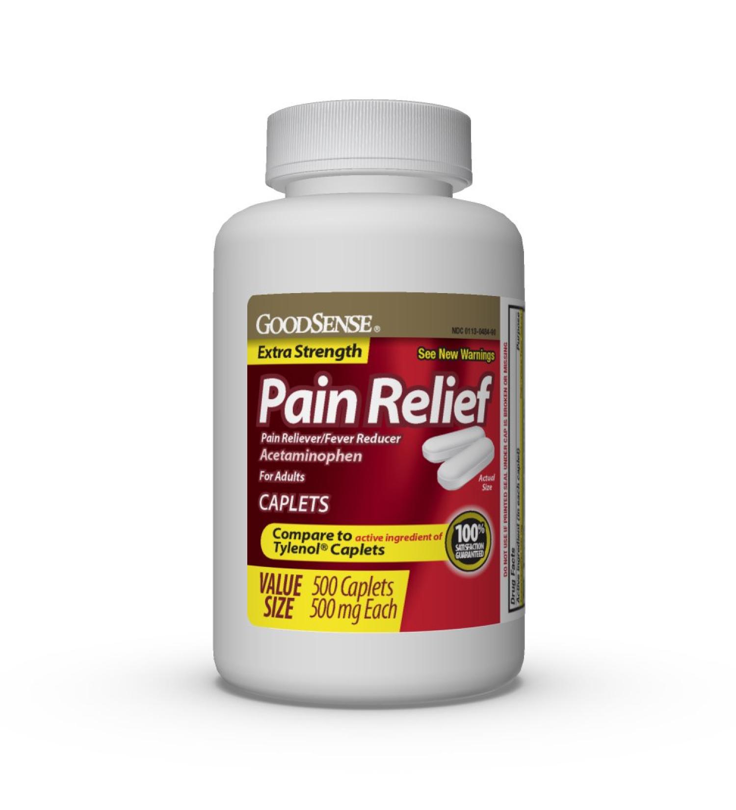 GoodSense Extra Strength Acetaminophen Caplets 500mg - 500 Count (Pack of 1) Tablet - Buy Online on GoSupps.com