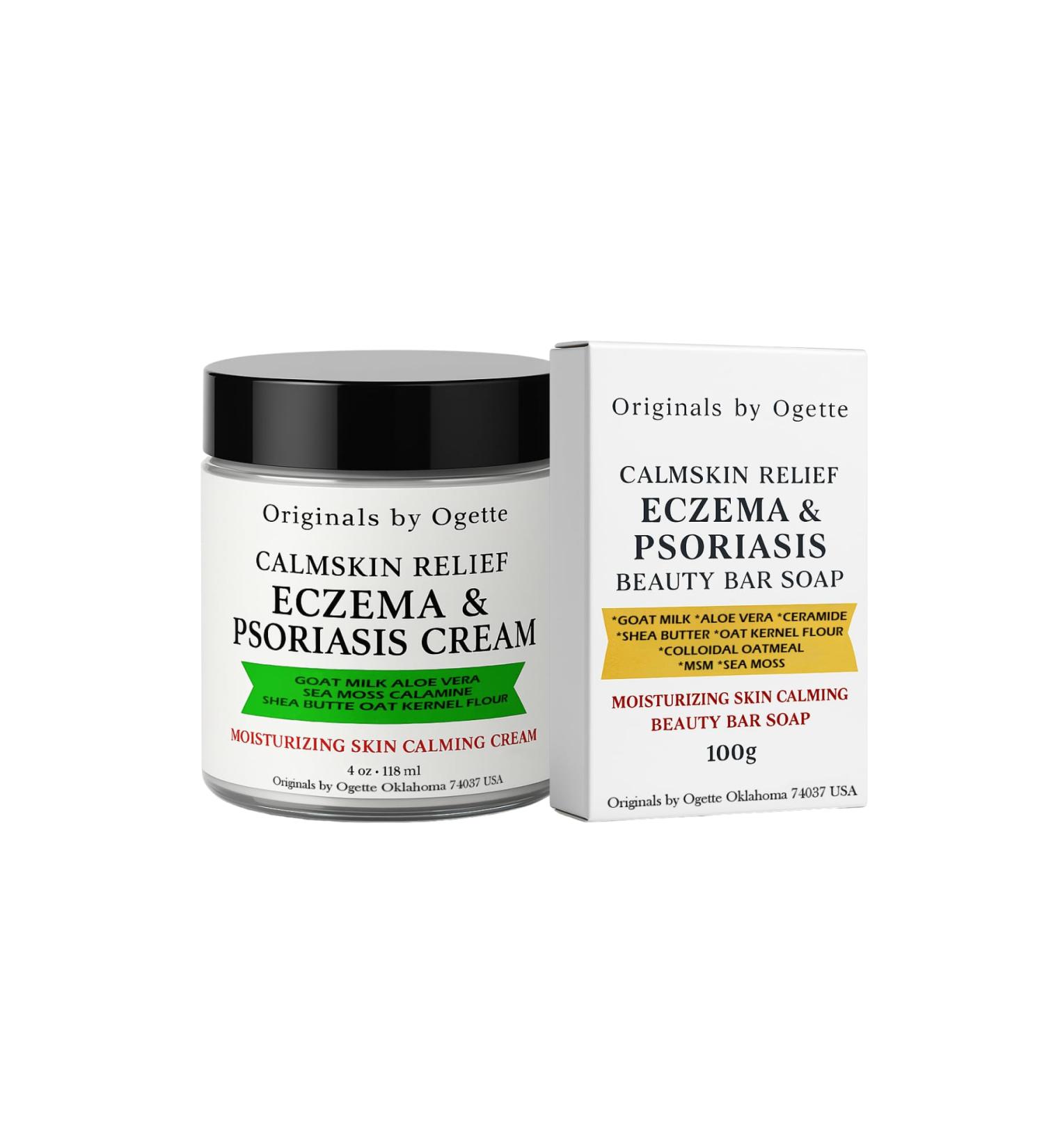 Originals by Ogette Hair and Skin Care Set Finishing Spray 4oz and Calmskin Relief Cream 4oz with Natural Ingredients