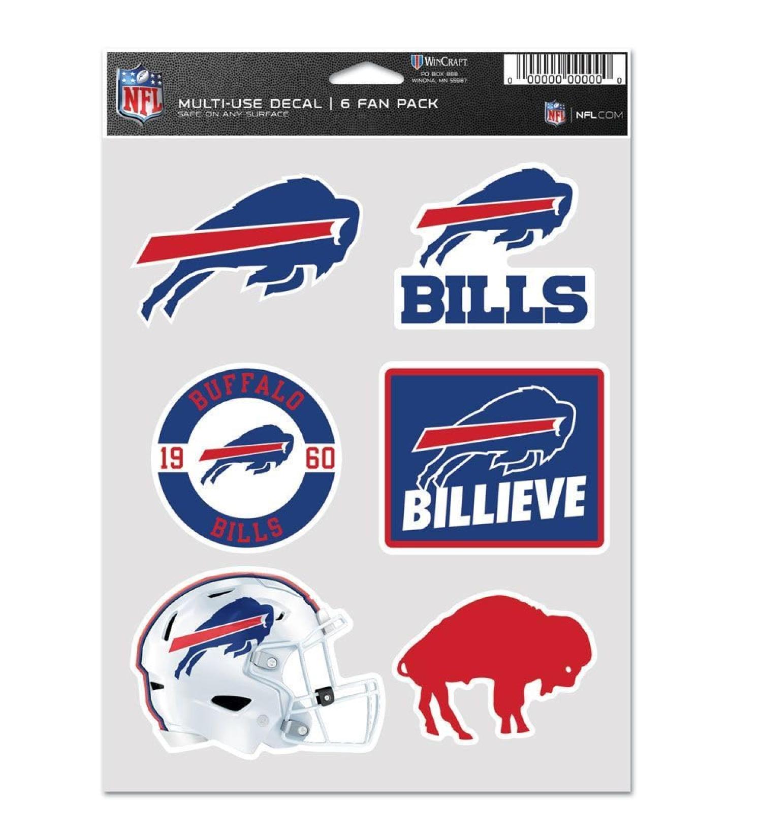 Wincraft Sticker Multi-Use Set of 6 19x14cm - NFL Teams Buffalo Bills One Size