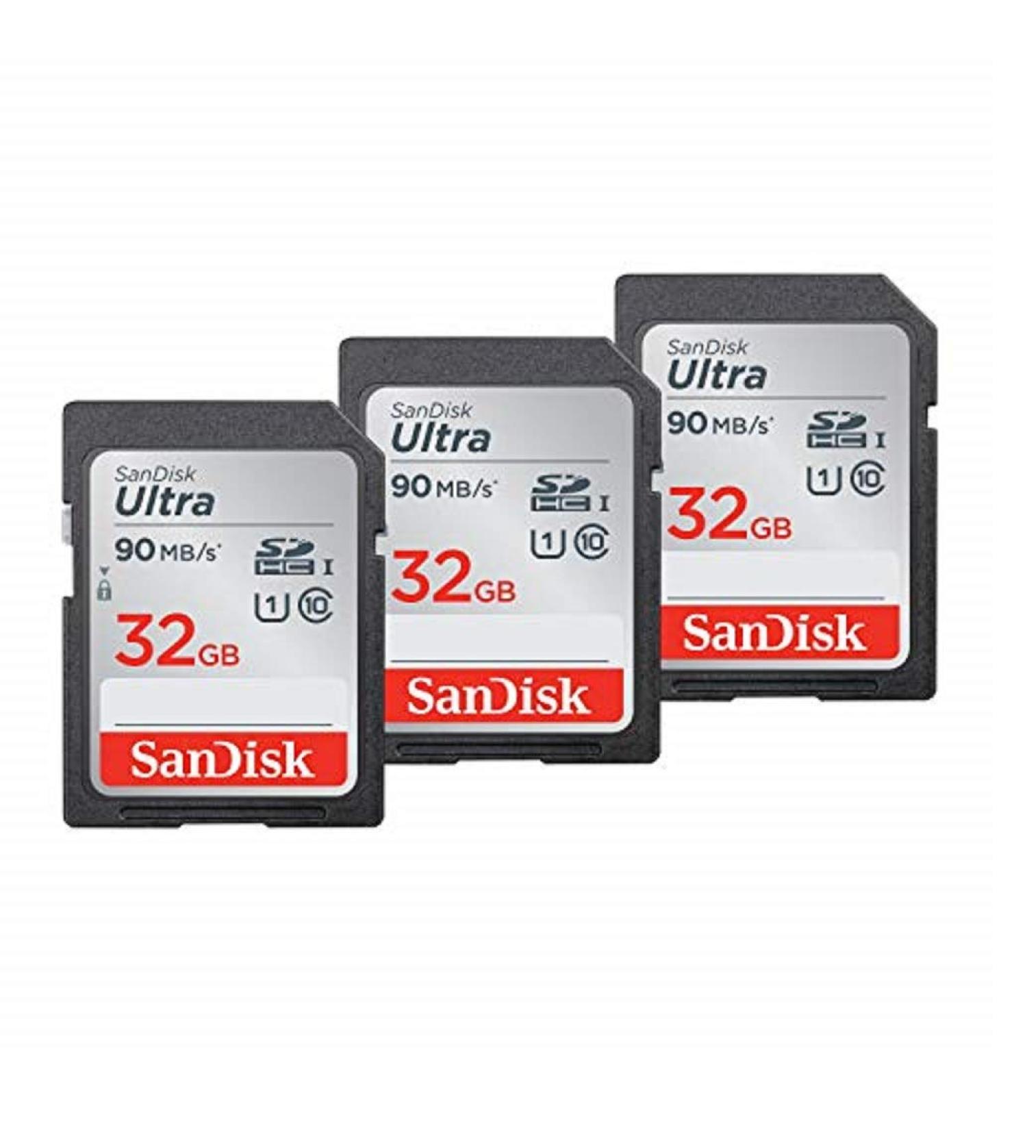 SanDisk 32GB (3-Pack) Ultra SDHC UHS-I Memory Card - SDSDUNR-032G-GN6IM - Buy Online on GoSupps.com
