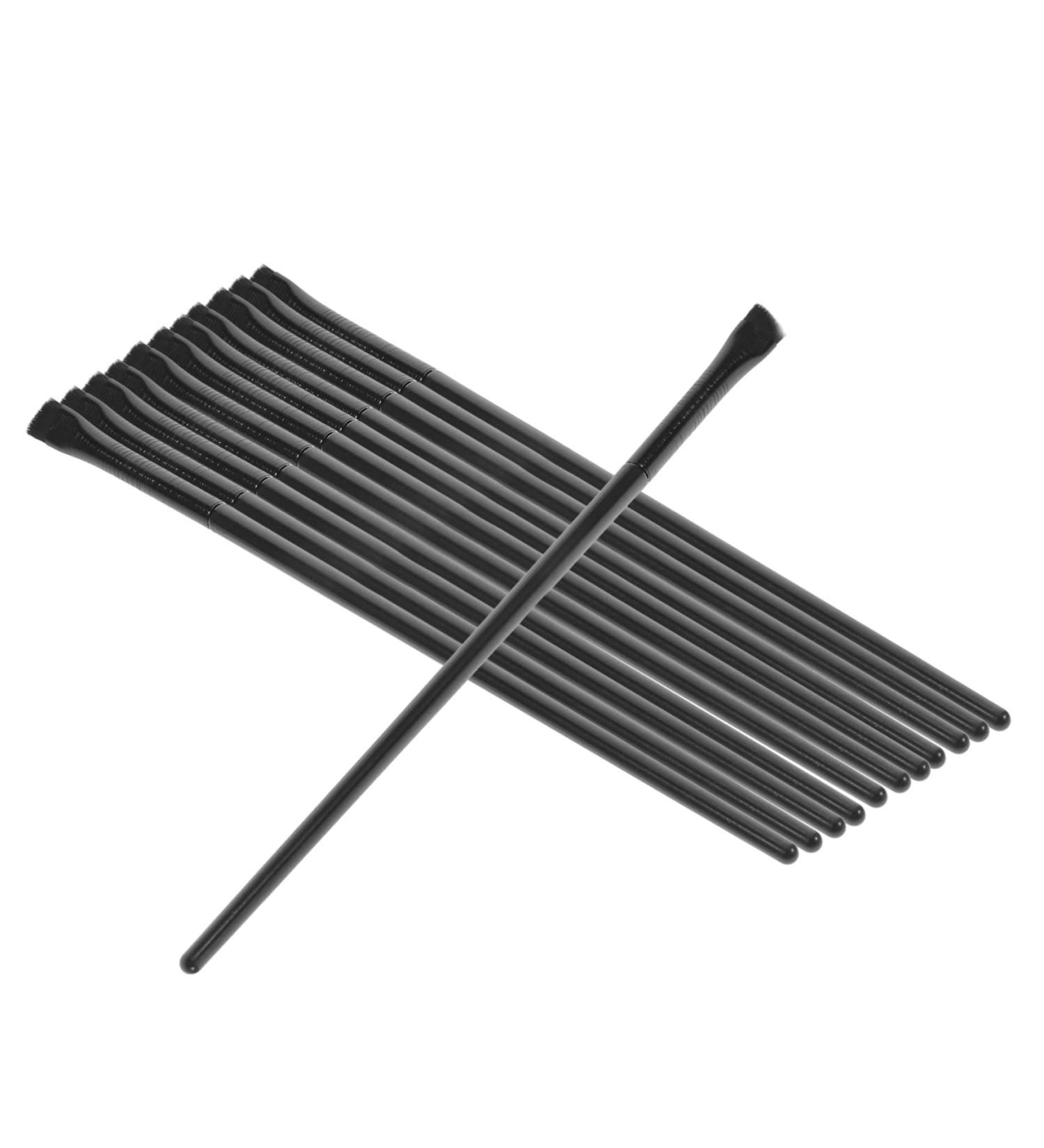 Beavorty Eyebrow Brush Angled 12pcs Eye Shadow Brush A101 Ultra Thin Wooden Handle Nylon Black Oblique Head 14.5x0.7x0.5cm Black - Buy Online on GoSupps.com