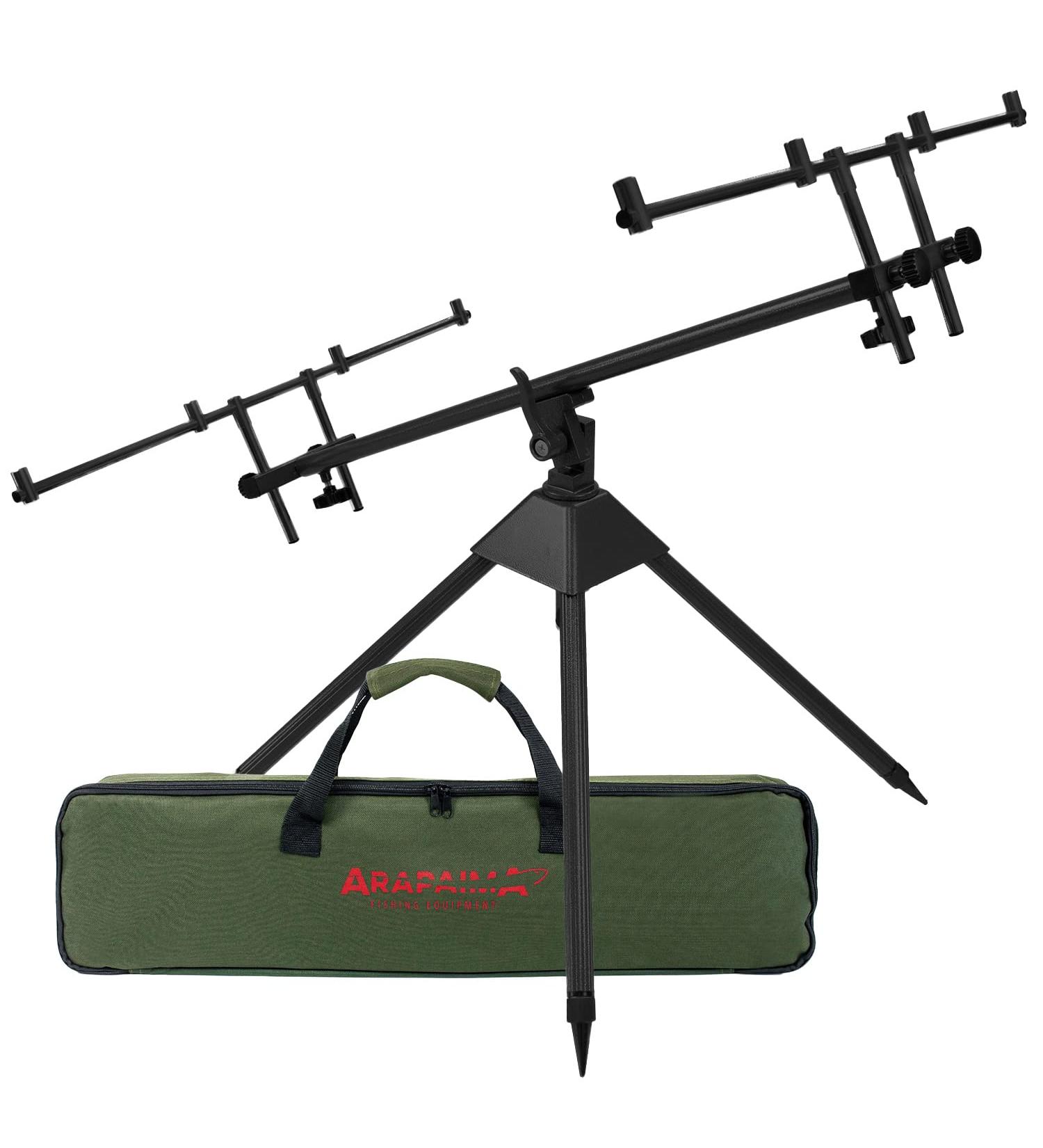 Arapaima Fishing Equipment Rod Pod | Adjustable Aluminum Rod Holder for 4 Rods | Includes Bag | Allround Fishing Accessory - Buy Online on GoSupps.com