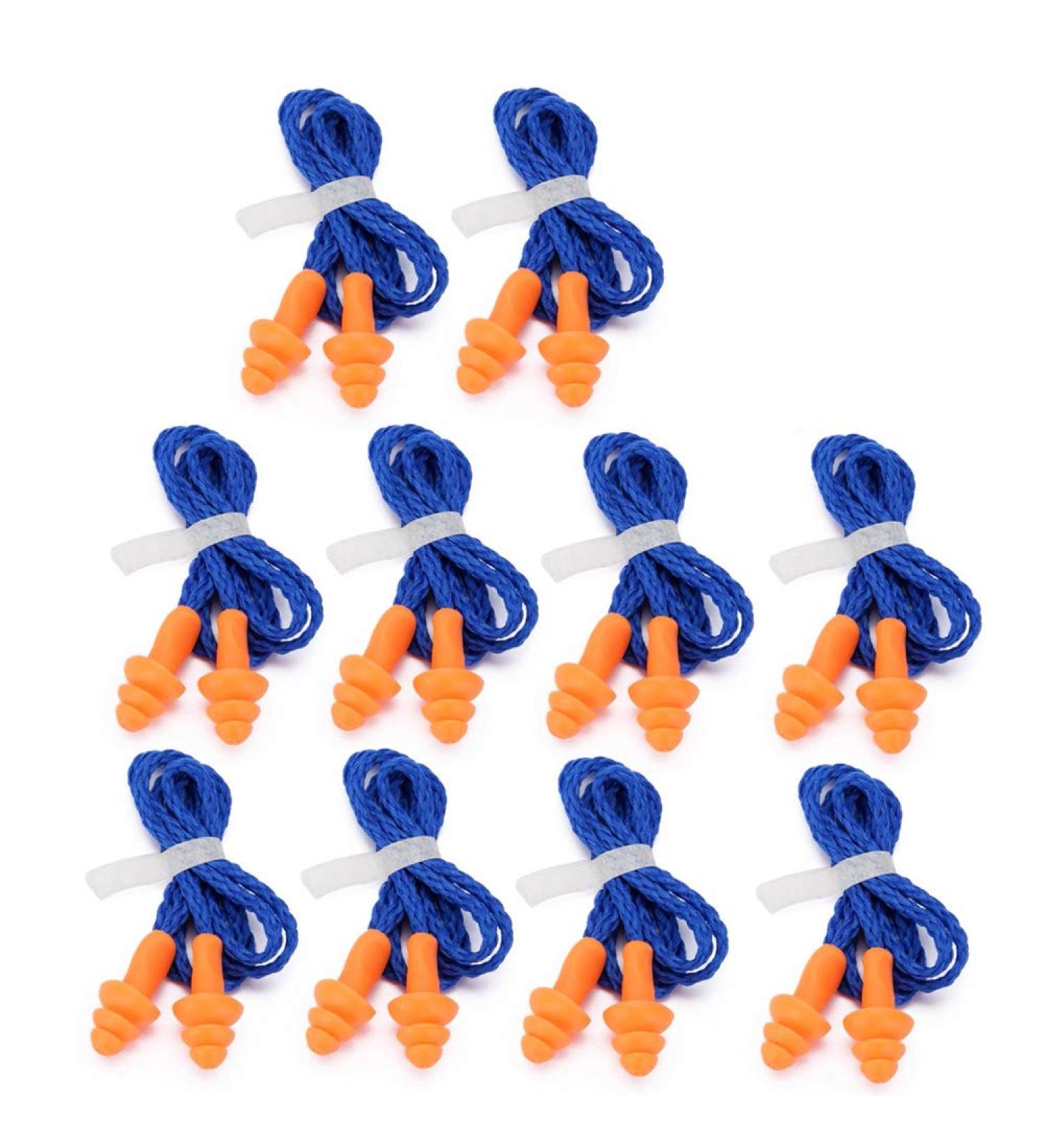 Senrise Soft Silicone Earplugs - Reusable Hearing Protection for Sleeping Working Swimming | 10 Pairs in Blue - Buy Online on GoSupps.com