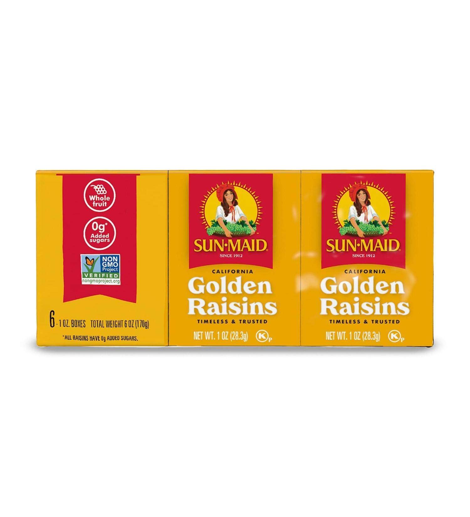 Sun-Maid California Dried Golden Raisins - 1 oz Boxes, 6 ct - No Added Sugar, Naturally Sweet Fruit (Pack of 6) - Buy Online on GoSupps.com