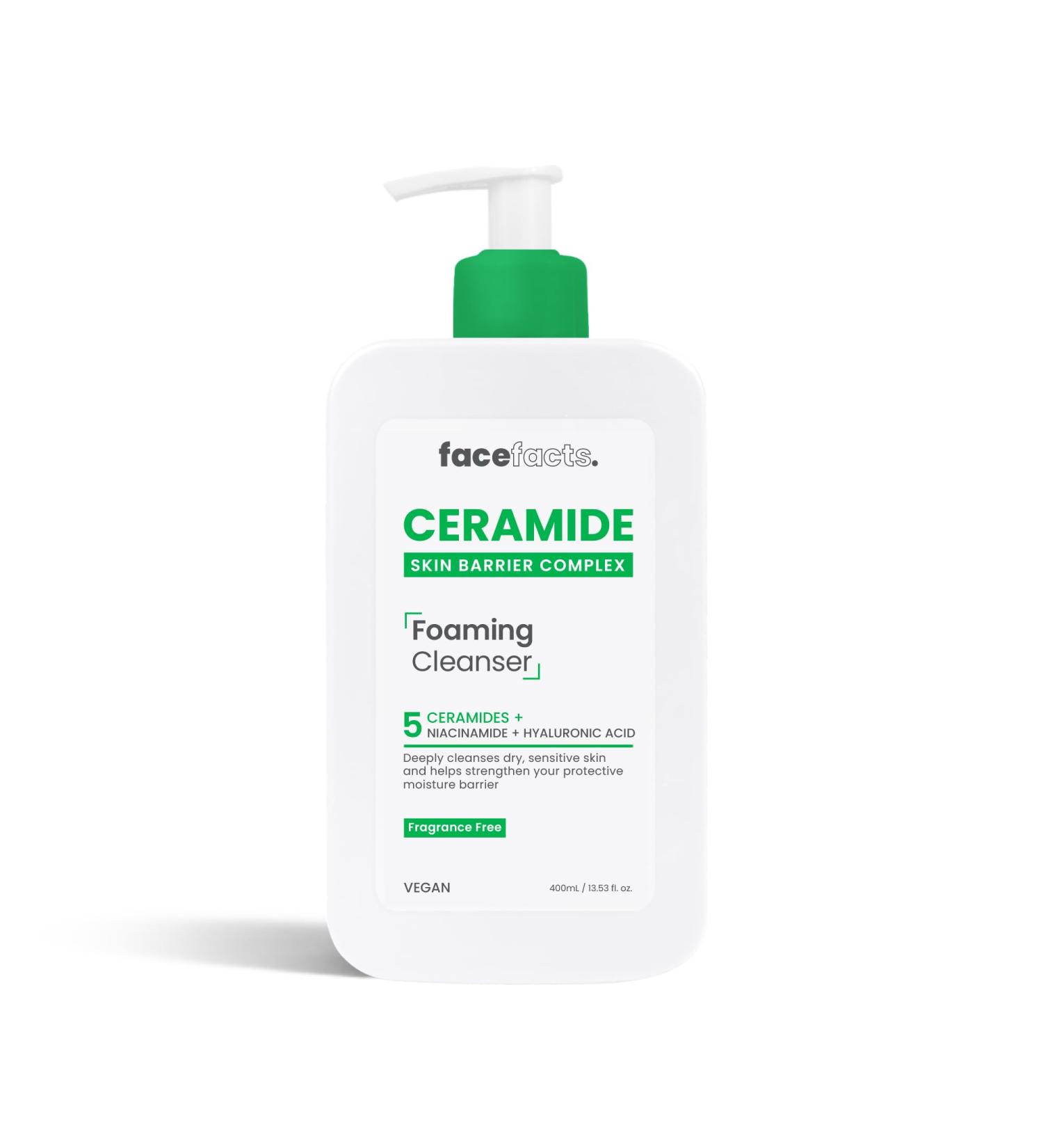 Face Facts Ceramide Foaming Cleanser | Cleanses + Strengthens | 400ml - Buy Online on GoSupps.com