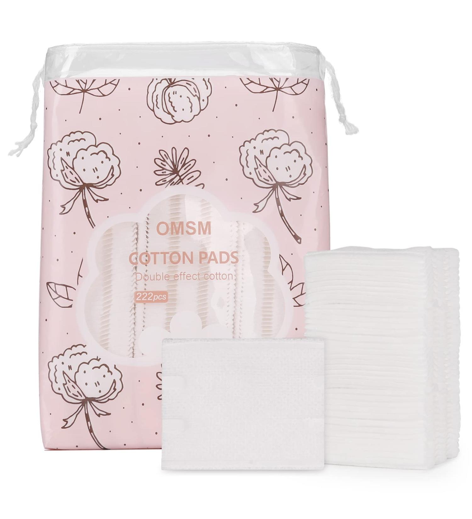 OMSM Cotton Pads - 222PCS Makeup Remover Pads, 100% Pure Cotton, Hypoallergenic, Lint-Free - Buy Online on GoSupps.com
