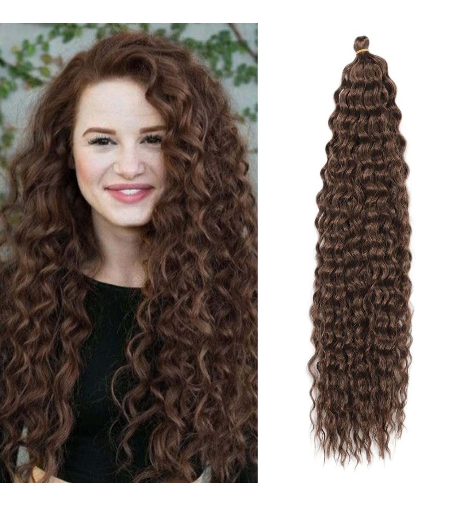 22 Inch Deep Twist Crochet Hair - 3 Packs Ocean Wave Curly Bohemian Braids | Synthetic Hair Extensions for Women & Girls (4/30#) - Buy Online on GoSupps.com