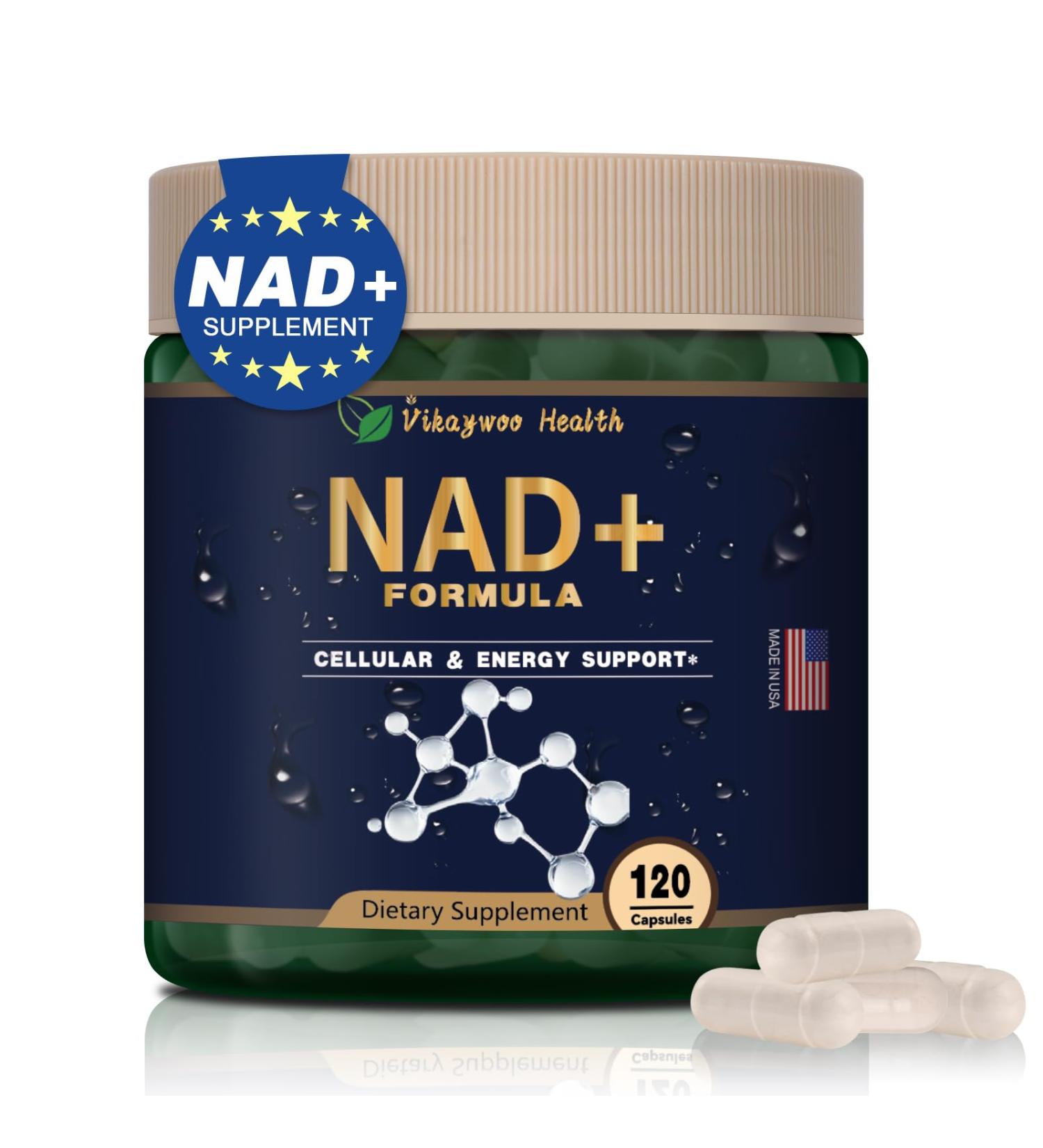 Vikaywoo NAD Supplement 1585 Mg -True NAD & Resveratrol NMN Alternative Liposomal NAD+ for Women & Men Support Cellular Health Stamina & Healthy Aging - 120 Capsules - Buy Online on GoSupps.com