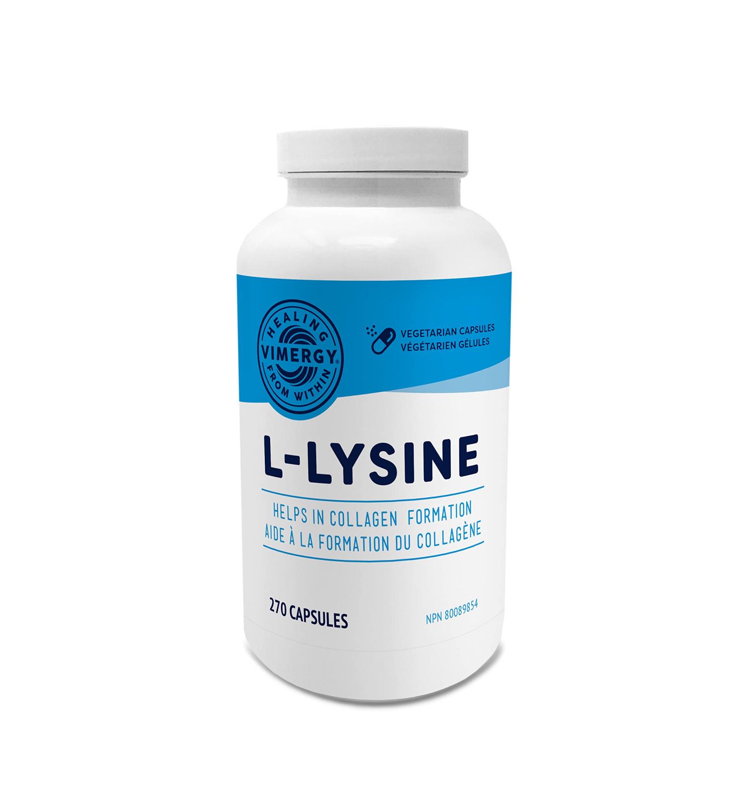 Vimergy L-Lysine Promotes Healthy Skin Hair Nails & Joints* Supports Healthy Metabolism* Vegan Non-GMO & Gluten-Free 270 Capsules 270 count (Pack of 1) - Buy Online on GoSupps.com
