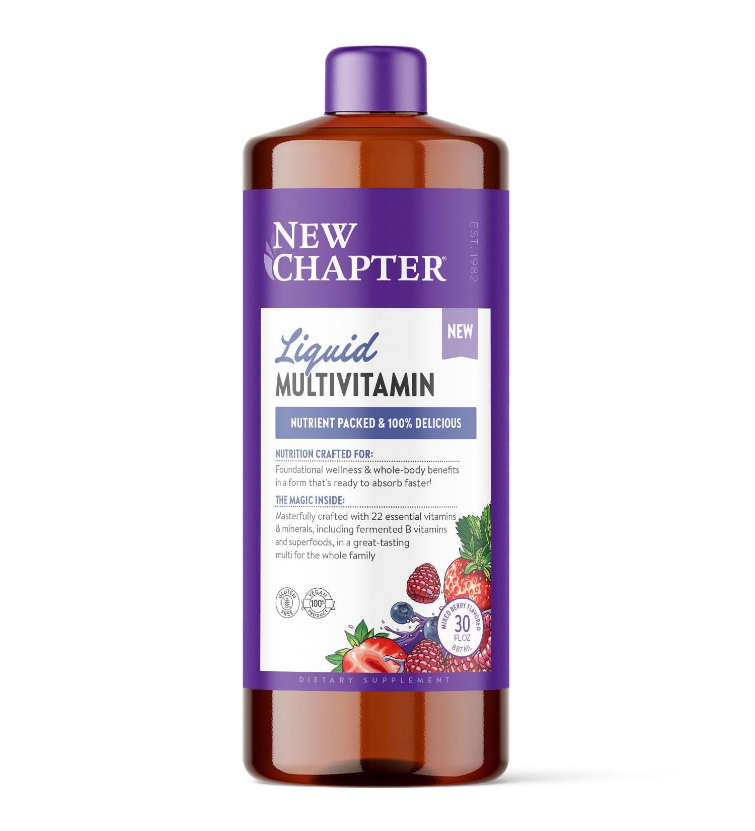 New Chapter Liquid Multivitamin + Mineral Supplement for Whole-Body Benefits 100% Delicious Multivitamin for Adults Teens & Kids 2+ Ready to Absorb Faster Mixed Berry Flavored 30 oz Mixed Berry 30 Fl Oz (Pack of 1) - Buy Online on GoSupps.com