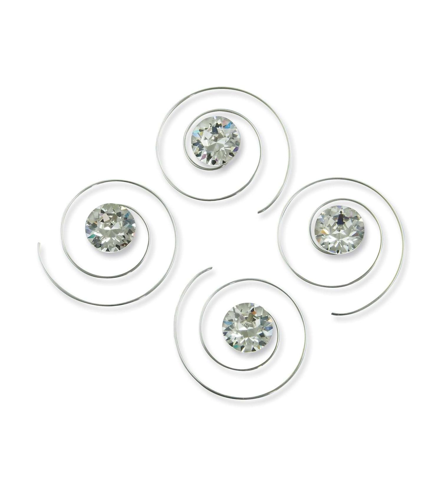 Rivelle Ladies Curlies Rhinestone 8mm Crystal Hair Spirals - 8 Pieces Swarovski Hair Accessories for Weddings & Bridal Jewelry - Buy Online on GoSupps.com