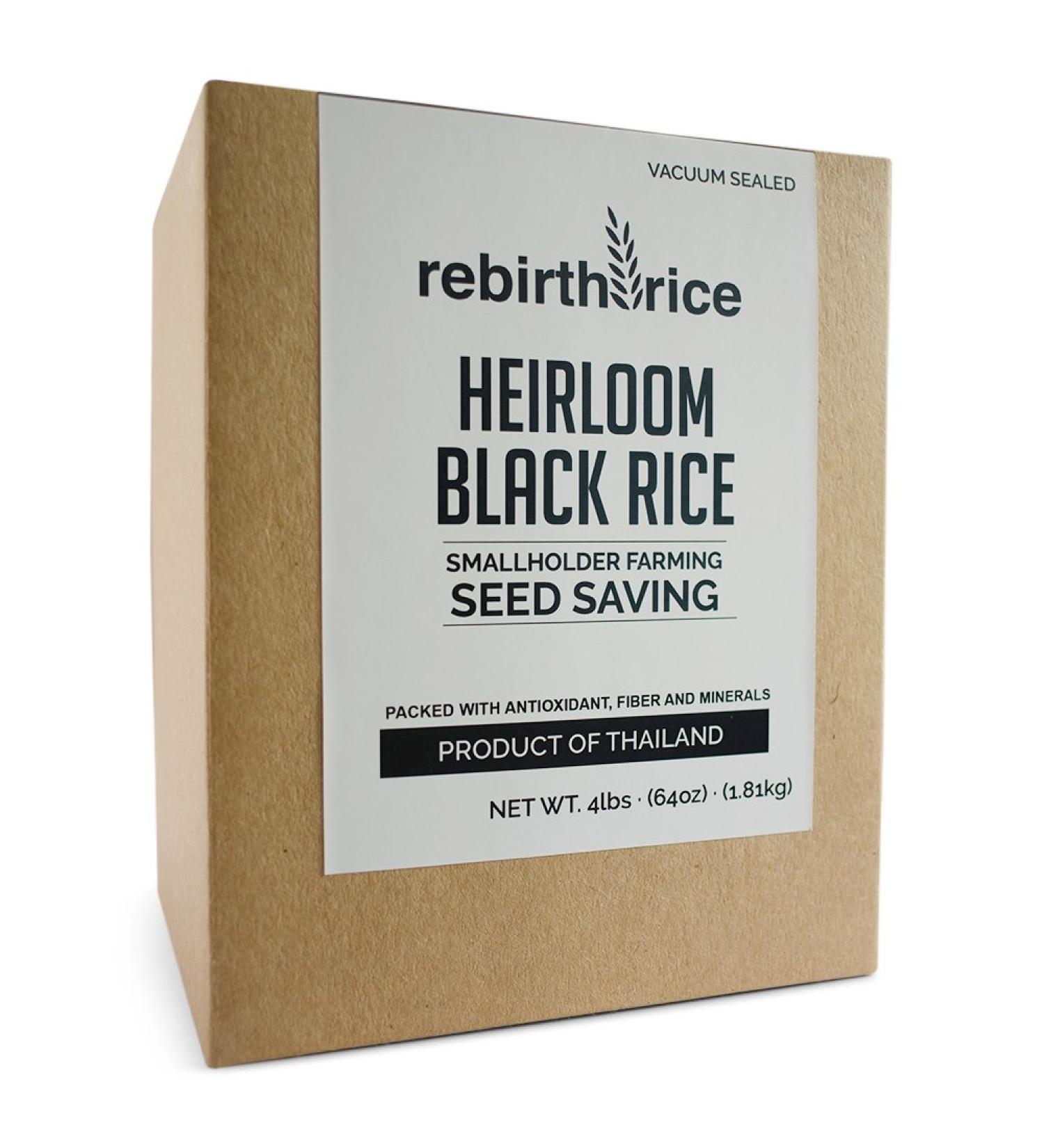 Heirloom Thai Black Rice 4lb by Rebirth Rice | 100% Natural, Vacuum Sealed, Non-GMO | Direct Trade & Sustainable | Pack of 1 - Buy Online on GoSupps.com
