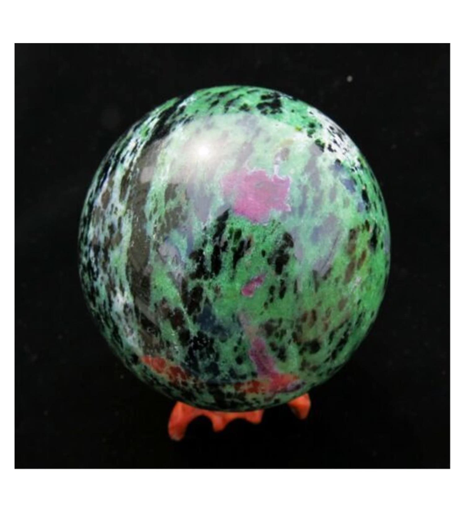 Natural Crystal Rough Natural Crystal Rough 1pc Natural Quartz Crystal red Green Treasure Crystal Ball + Bracket - Buy Online on GoSupps.com