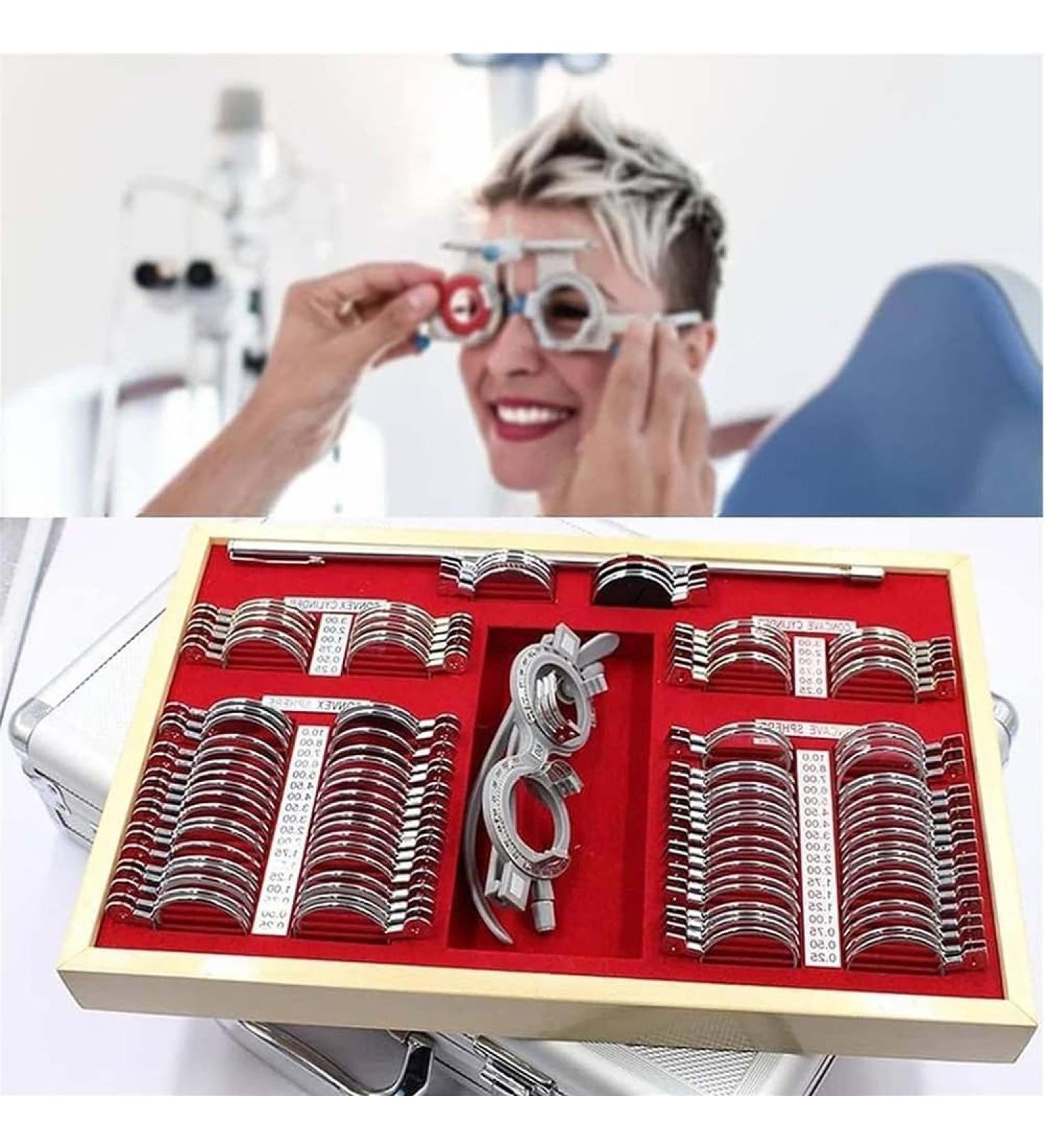 104 Pcs Optical Trial Lens Set with Measuring Glasses Test Frame Optometry Lens Optometry Frame Set for Precision Testing and Measurement - Buy Online on GoSupps.com