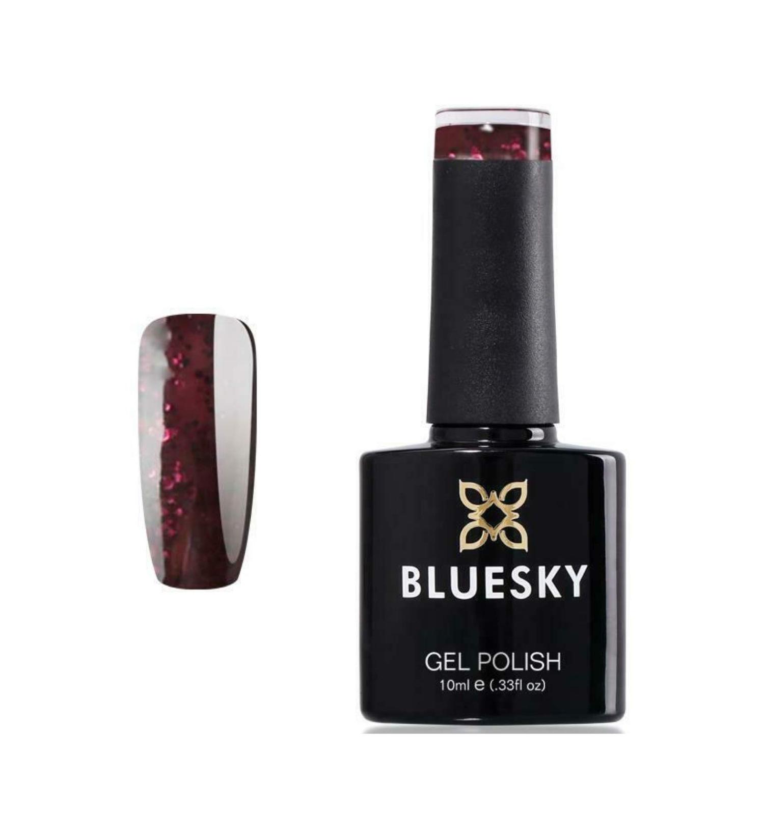 Bluesky Gel Polish Poison Plum Brown + Bronze Glitter Contradictions 80604 Nail UV LED Soak Off 10ml - Buy Online on GoSupps.com