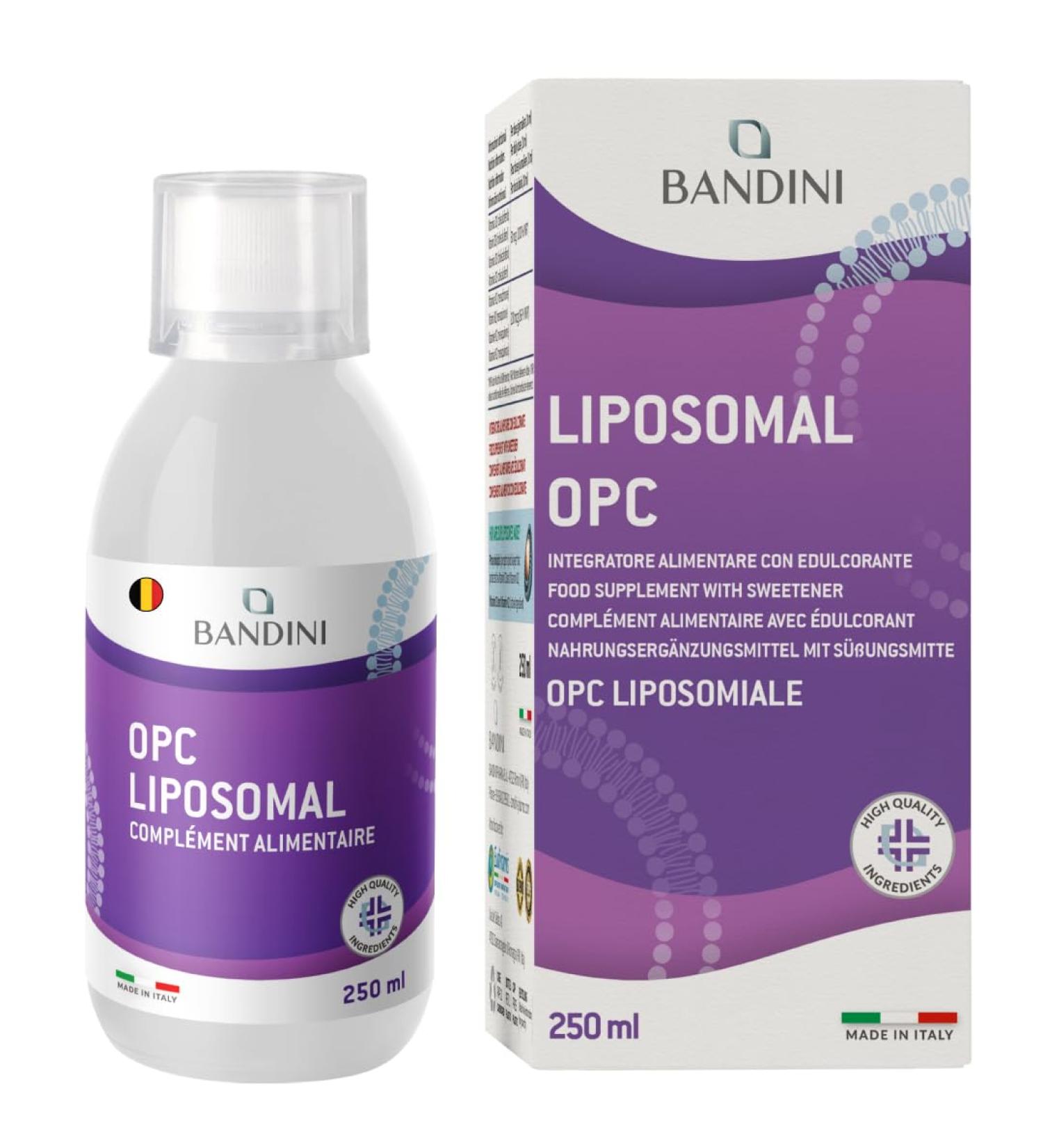  BANDINI Bandini OPC Liposomal Liquid 250ml - Grape Seed Extract 95% OPC (200mg per dose) - Optimal absorption with technology - Buy Online on GoSupps.com