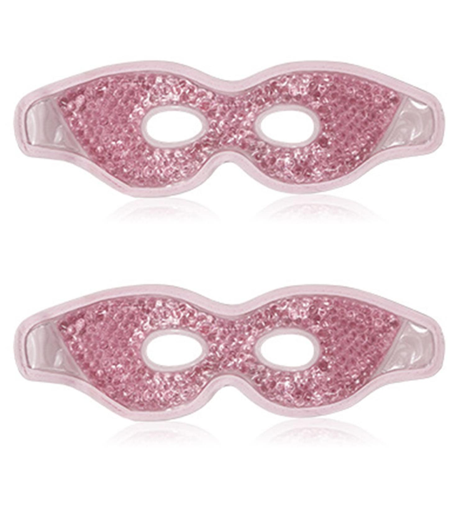 Cooling Eye Mask Set - Reusable Gel Bead Masks for Migraine Relief Dark Circles & Dry Eyes - Pink - Buy Online on GoSupps.com