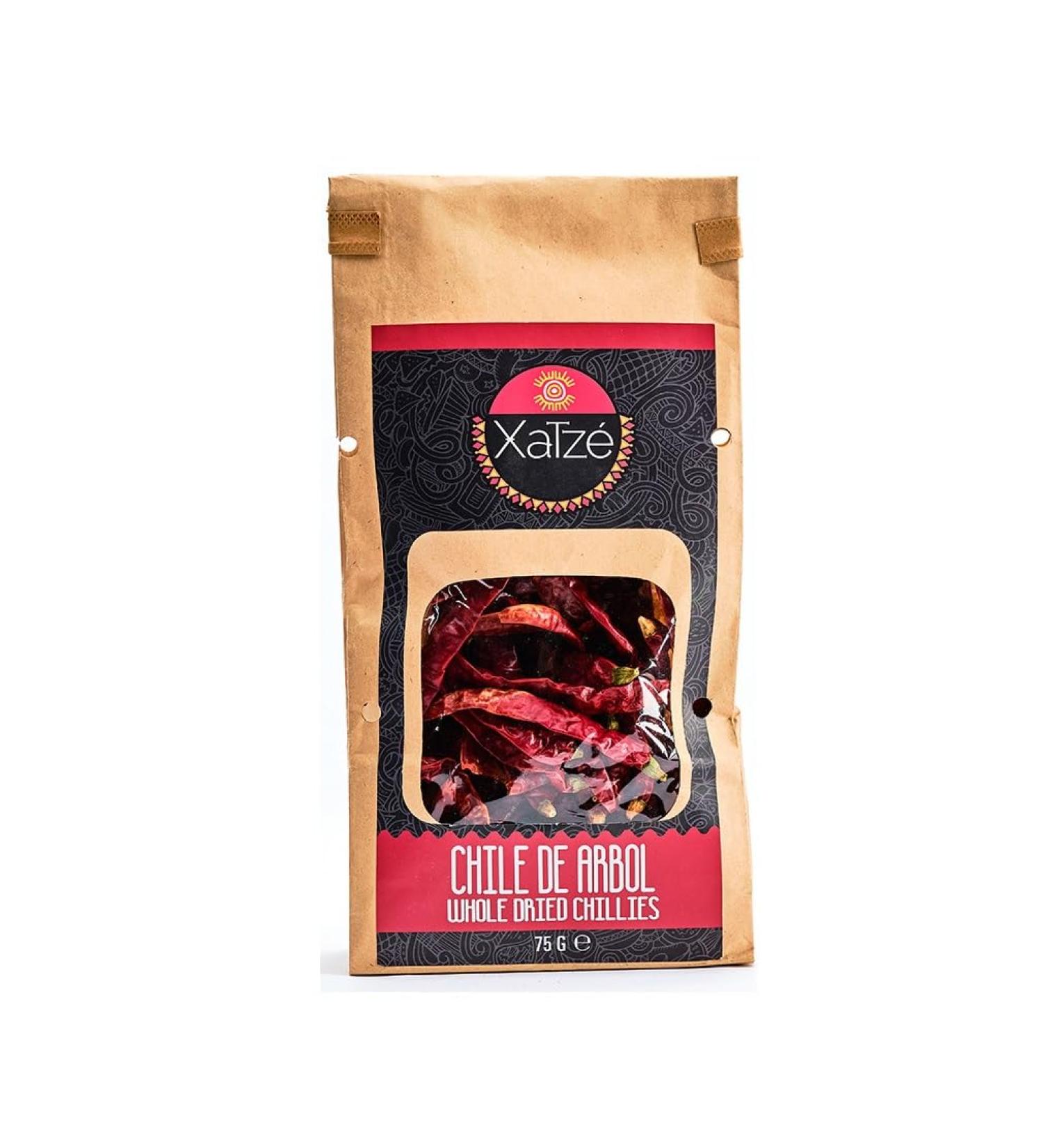 XATZE Dried Arbol peppers 75 g pack XATZE Dried Arbol Chili 75 g