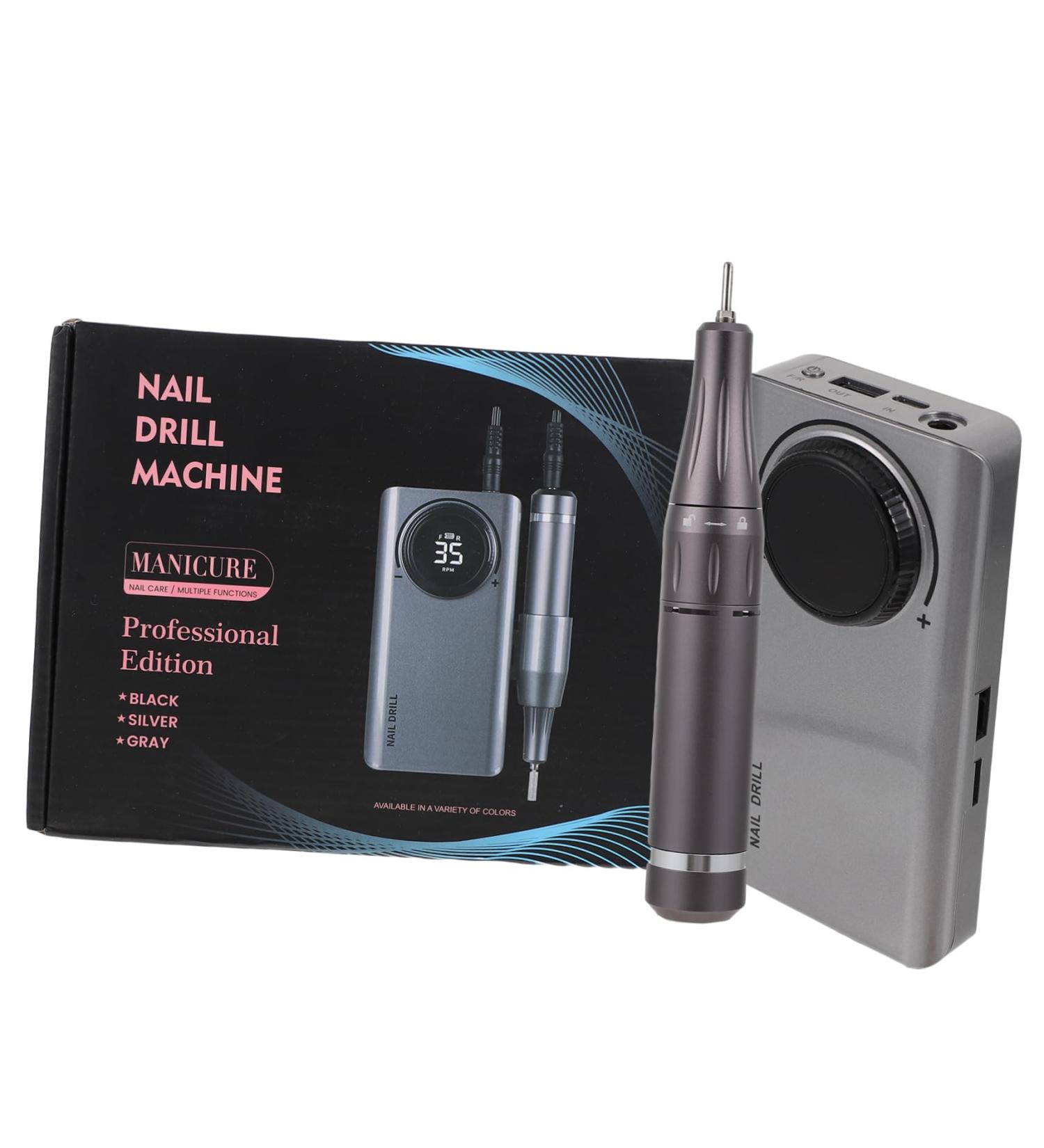 FRCOLOR Nail Polisher Portable Nail Manicure polishing kit Manicure File bit USB Nail Nail Art Gel for Nails Home Nail Drill Pen Head Aluminum Alloy high Speed 14X7X2.5CM Grey - Buy Online on GoSupps.com