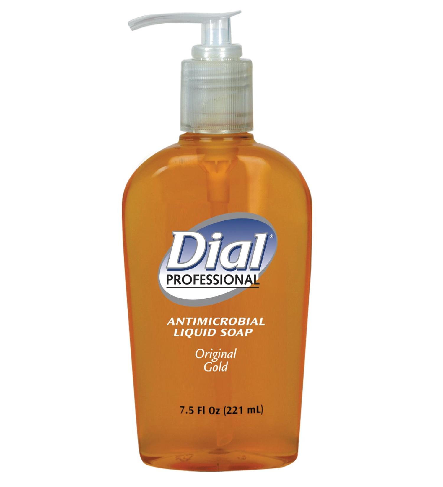 Dial Professional 84014 Liquid Dial Gold Antimicrobial Soap Decorative Pump 7.5 Oz. (12-Pack)