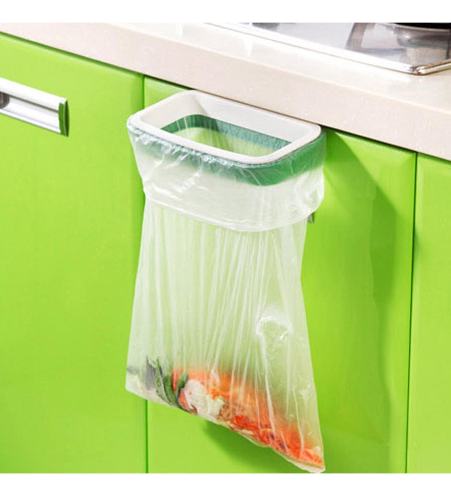 Hanging Trash Garbage Bag Holder for Kitchen Cupboard Green and White - Buy Online on GoSupps.com