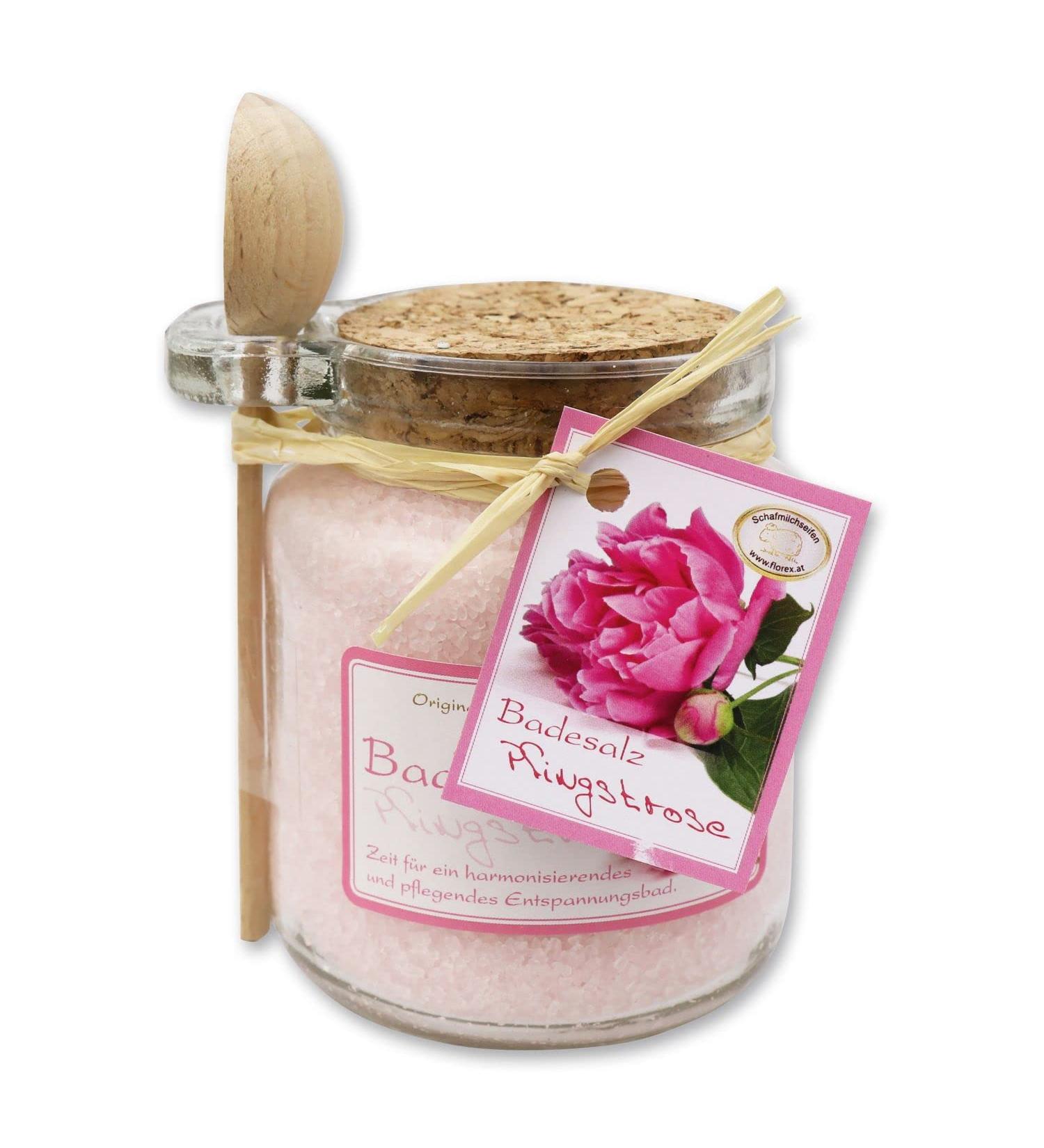 Florex Bath Salt Peony Glass with Wooden Spoon 300 g