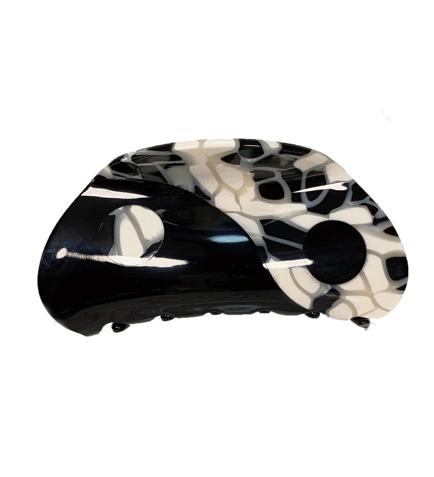 amangul Acetate Tai for Hair Claw Slip Yin Yang Hair Clip nese Style Hair Barrettes Retro Colorful Ponytail Holder(White Panther Black) - Buy Online on GoSupps.com