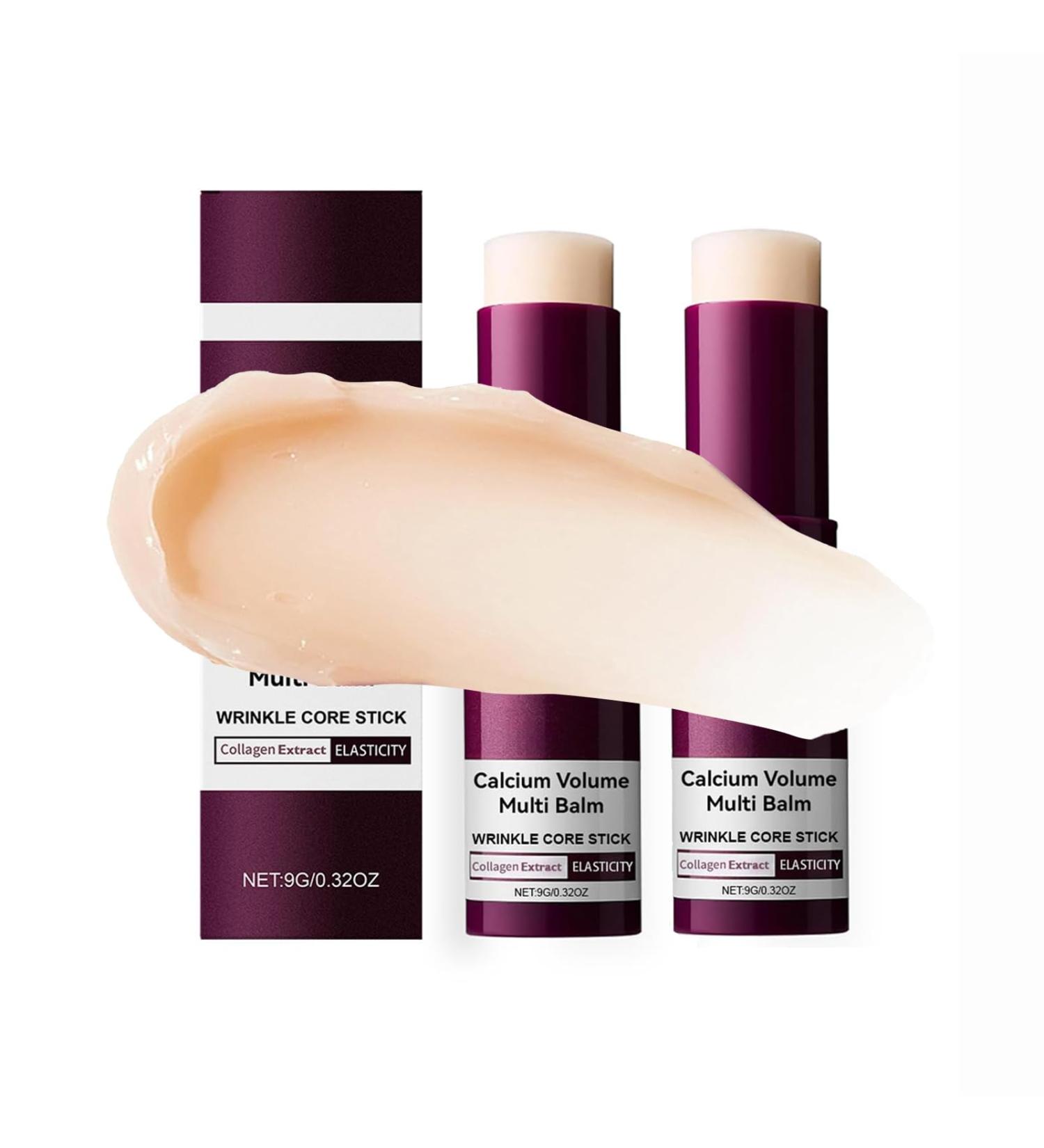 2PCS Calcium Multi Balm Calcium Volume Multi Balm Wrinkle Core Stick Korean Collagen Moisturing Stick Anti-aging Hydrating Firming Skin Suitable for Eyes Neck Face - Buy Online on GoSupps.com