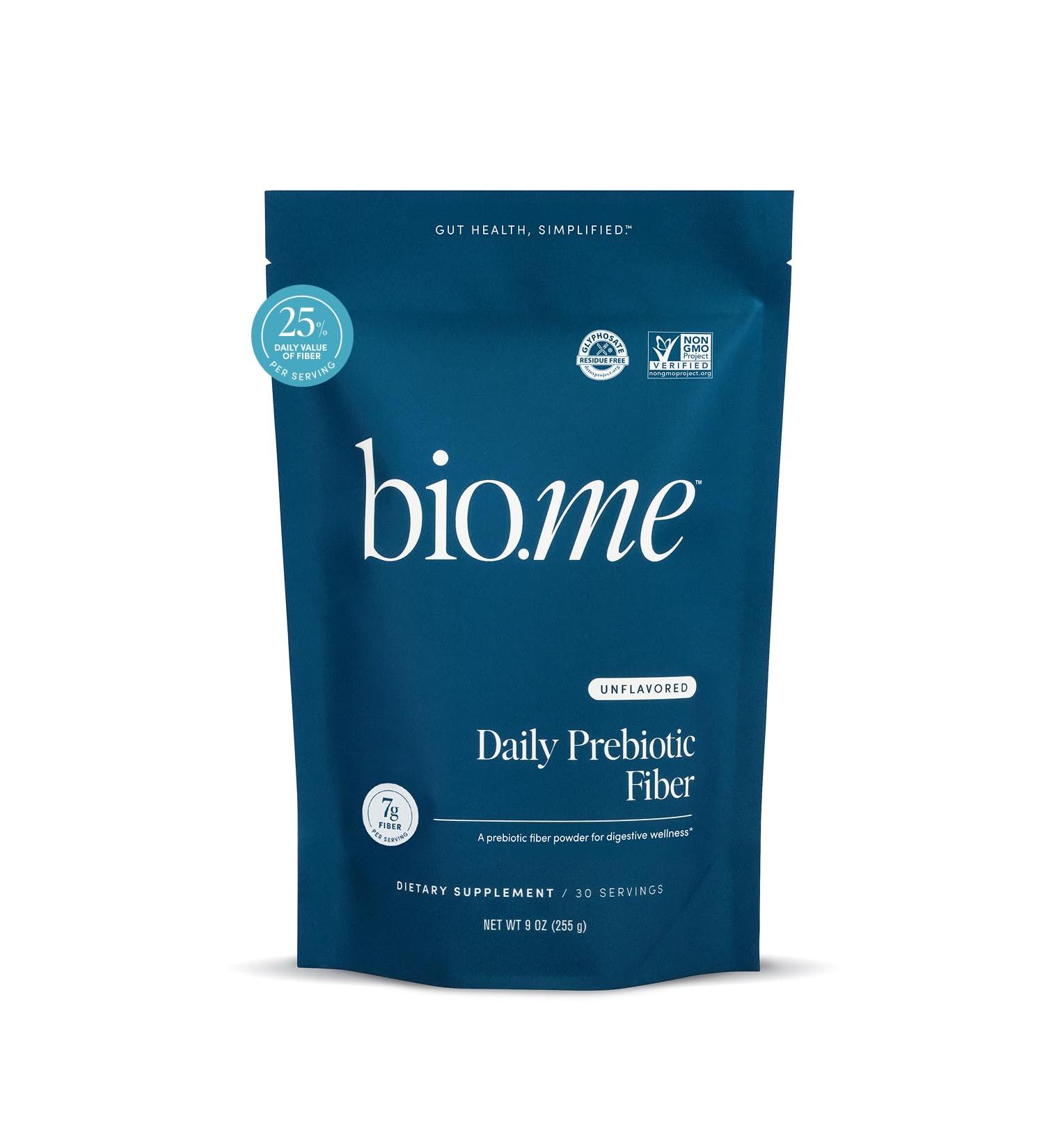 Bio.me Daily Prebiotic Fiber Powder Unflavored - 7g Per Serving - Soluble & Insoluble Fiber Supplement Powder for Women & Men - Digestive Health & Gut Health - GLP-1 Friendly Sugar Free - 30 Servings Unflavored 30 Servings  - Buy Online on GoSupps.com