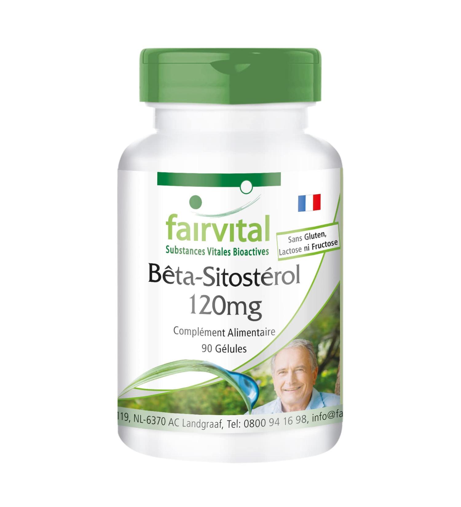 Fairvital | Beta-sitosterol 120mg - box of 3 months - VEGAN - Highly dosed - 90 capsules - pine oil - Buy Online on GoSupps.com