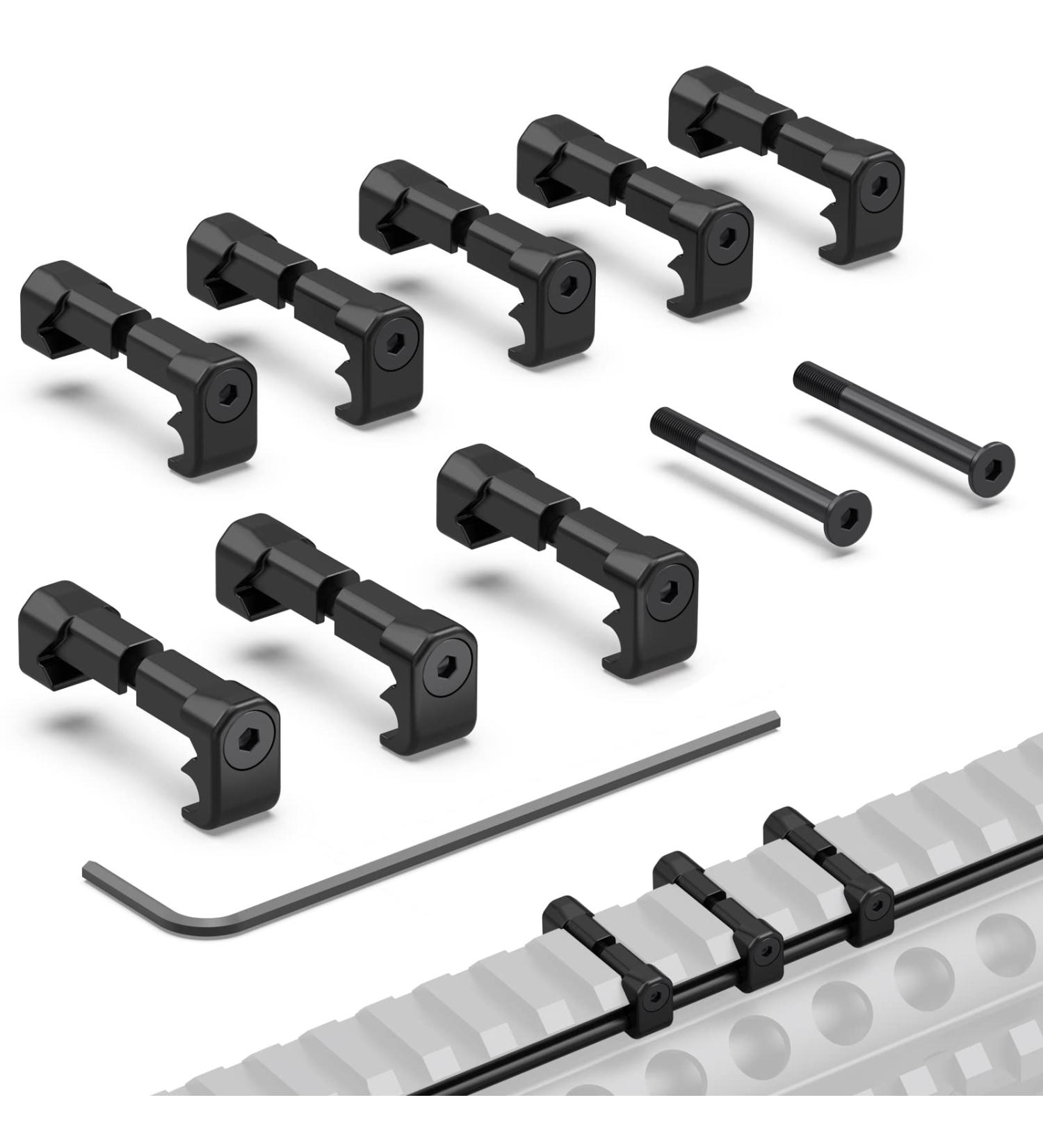 Guardtier CGM908 Picatinny Cable Management Guides 8 Pack - Black | Flashlight Laser Wire Clips - Buy Online on GoSupps.com