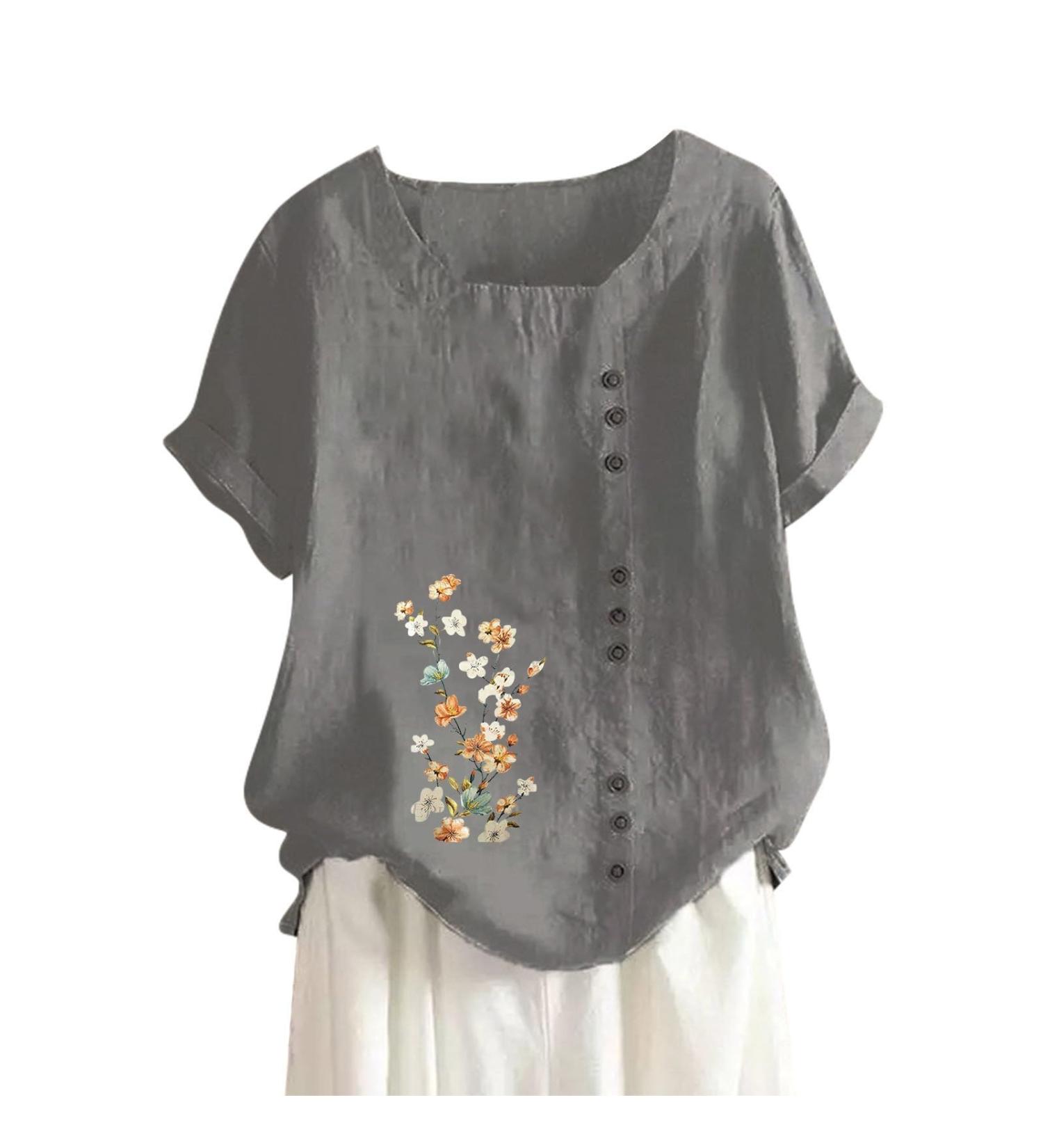 Shop Women's Short Sleeve Basic Summer T-Shirts | Elegant V/O Cutout Tops & Printed Styles - Buy Online on GoSupps.com