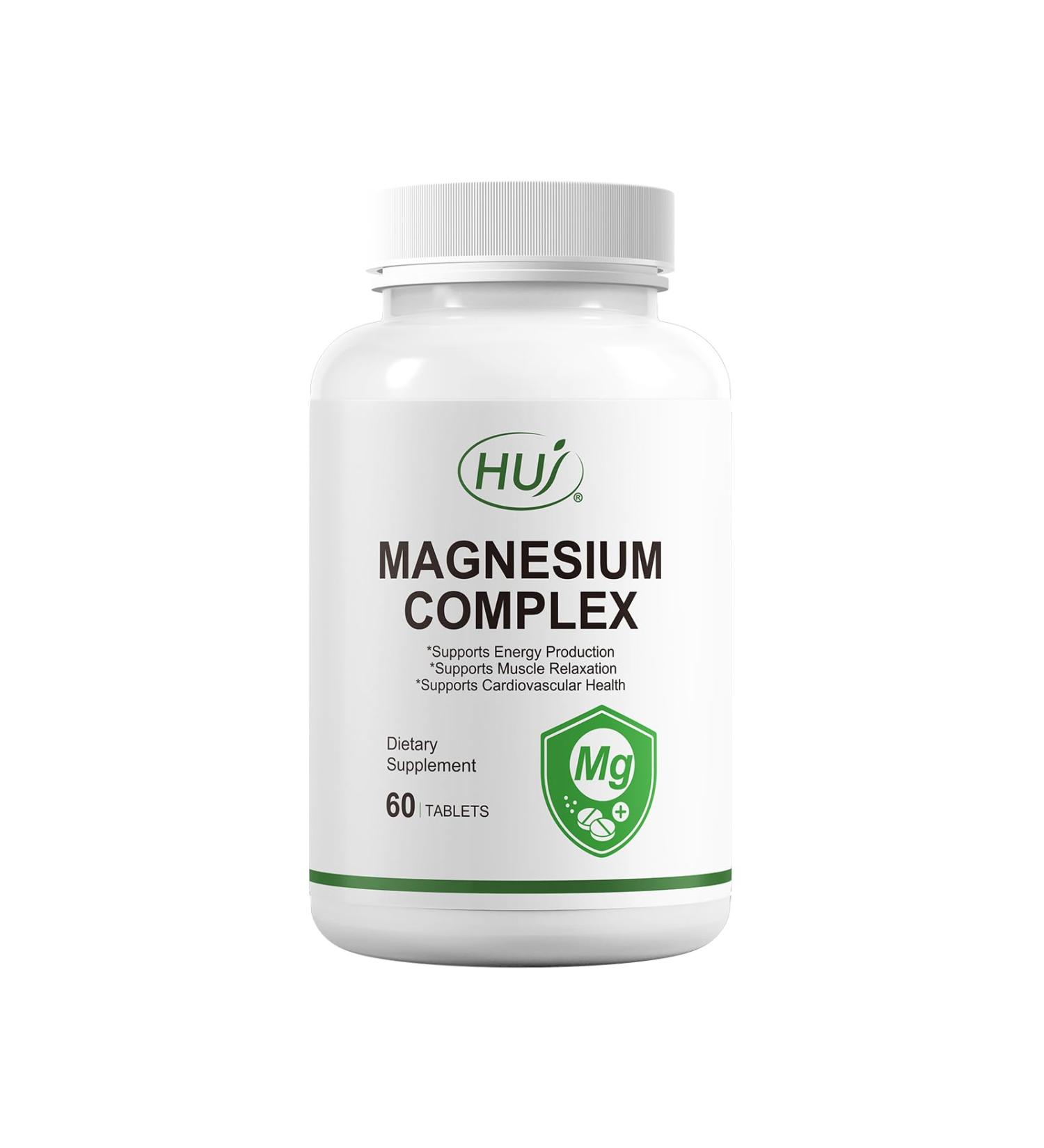HUJ Magnesium Complex Supplement - Five Types of Magnesium - Supports Energy Production Muscle Relaxation & Cardiovascular Health* - 60 Tablets. - Buy Online on GoSupps.com
