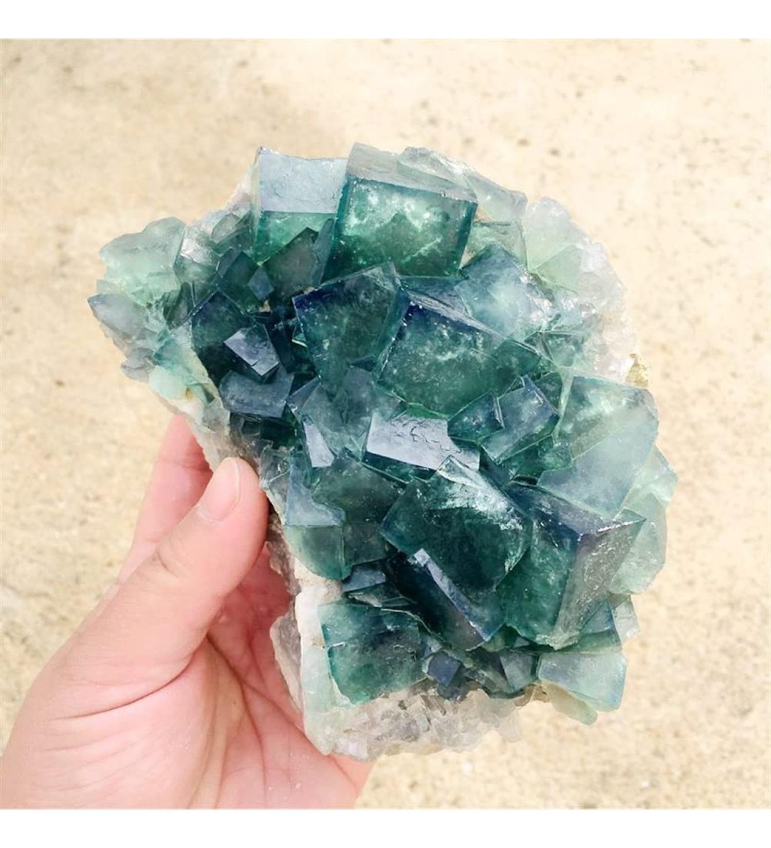 Natural Crystal Rough Home Natural Rough Quartz Stone Specimen Raw Crystal Green Fluorite Cluster Ornaments (Color : 300-500g) - Buy Online on GoSupps.com