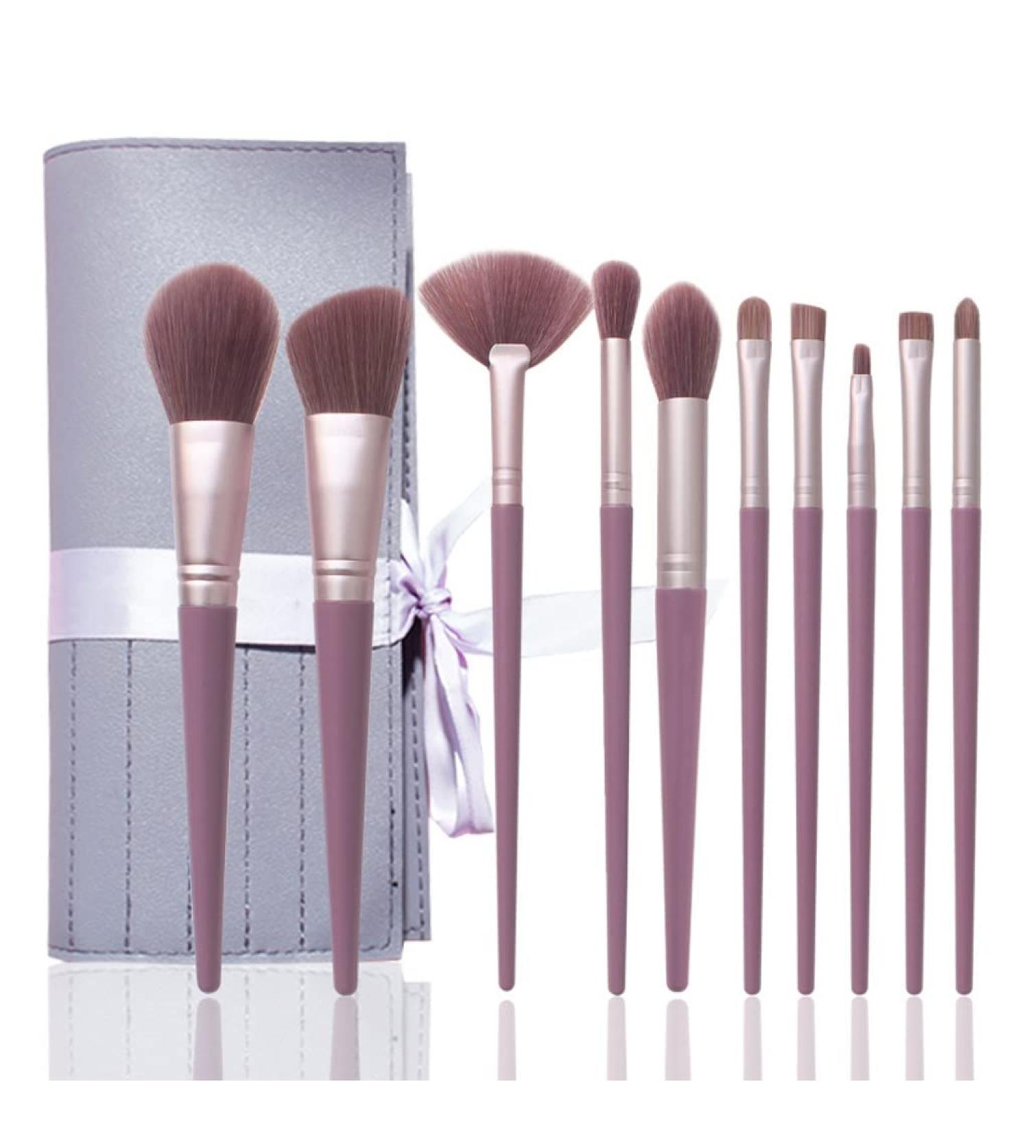 DFHBFG Makeup Brush Set - 10 Soft Hair Brushes for Blush Powder & Foundation | Universal Long Pole Design - Buy Online on GoSupps.com