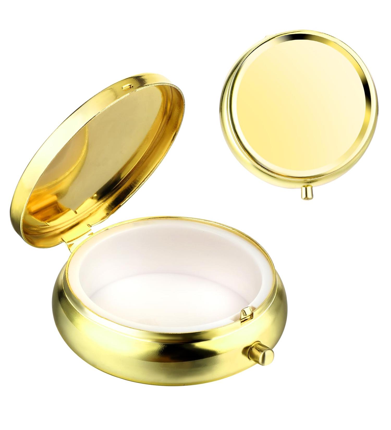 Buy Sibba Portable Gold Medication Pill Case - Moisture-Resistant Travel Organizer for Vitamins & Fish Oil - Buy Online on GoSupps.com