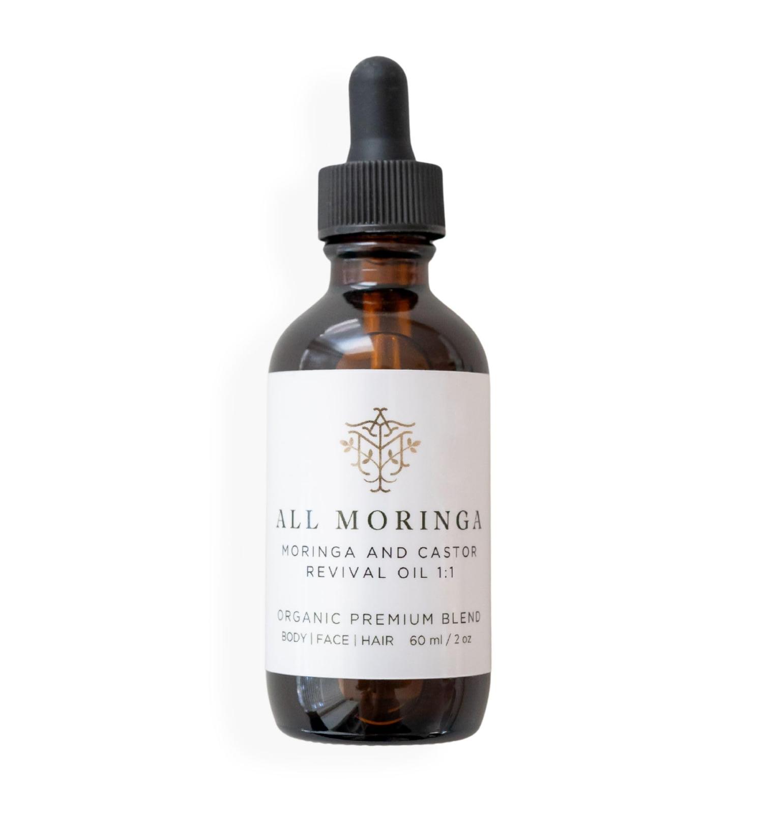 Organic Moringa & Castor Revival Oil 1:1 with Vitamin E | Hydrating Face Body & Hair Oil | Anti-Aging & Hair Growth | 2 oz - Hexane Free - Buy Online on GoSupps.com