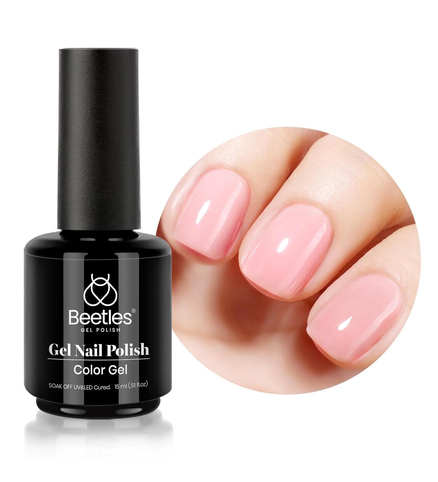 Buy Beetles 15ml Neutral Gel Nail Polish - Soft Pink Nude Color Translucent Soak Off UV LED Compatible - Perfect for Nail Art - Buy Online on GoSupps.com