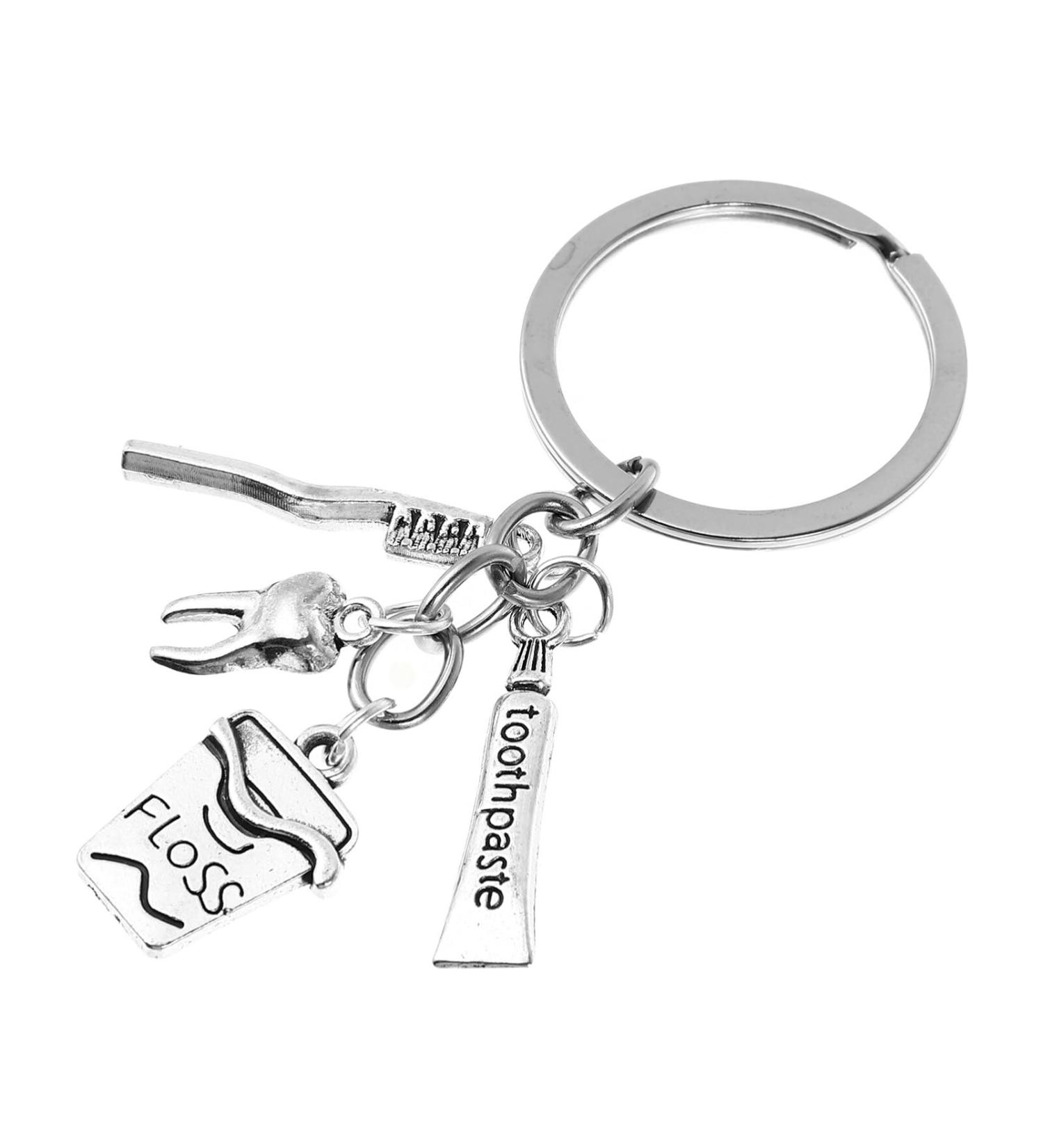 Premium Sosoport Toothbrush & Toothpaste Keychain - Unique Metal Dental Pendant Gift for Hygienists - Buy Online on GoSupps.com